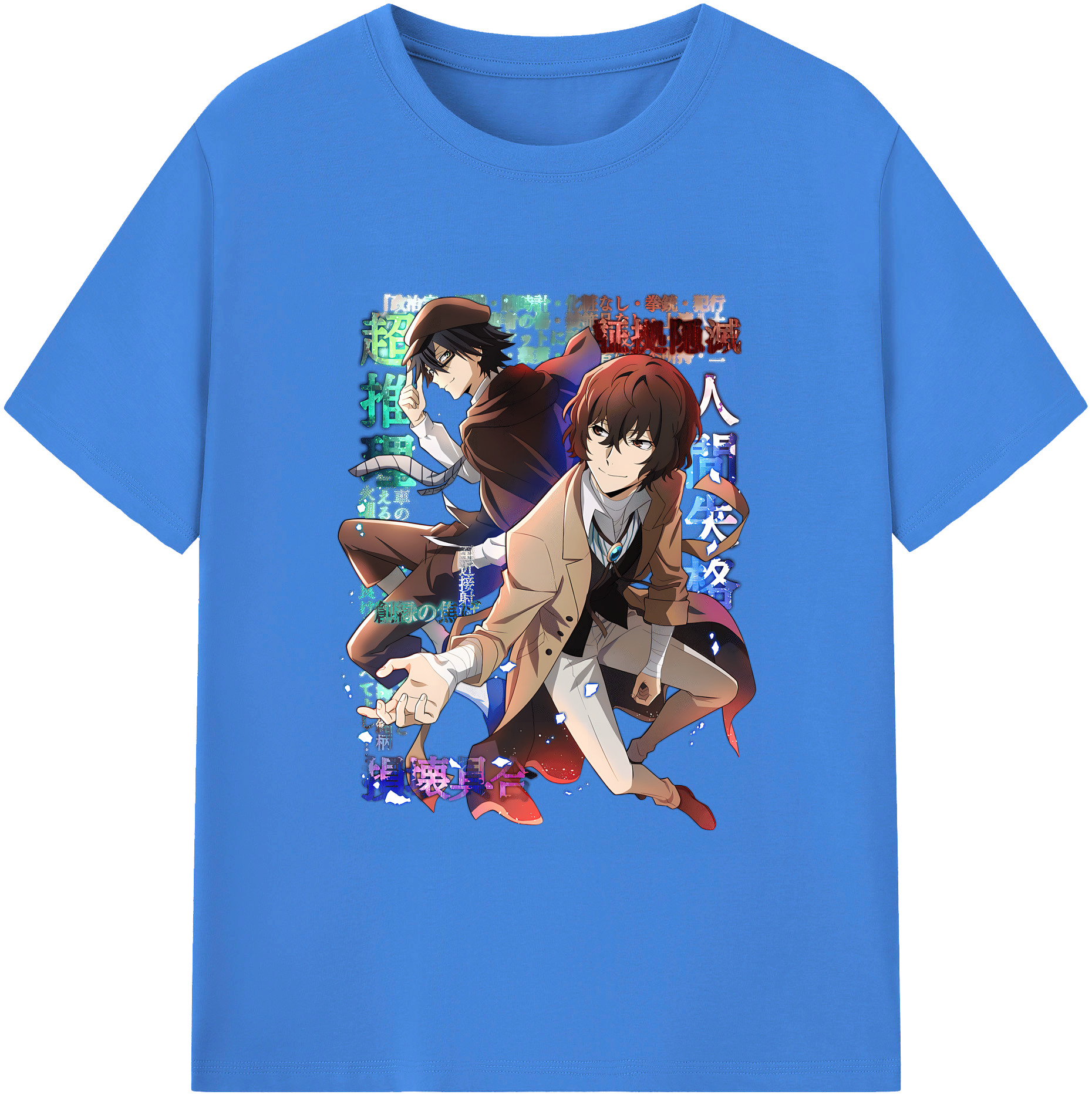 （画像用） 文豪ストレイドッグス Bungo Stray Dogs 綿100％ メンズ半袖Tシャツ｜肌触りやわらか＆通気性