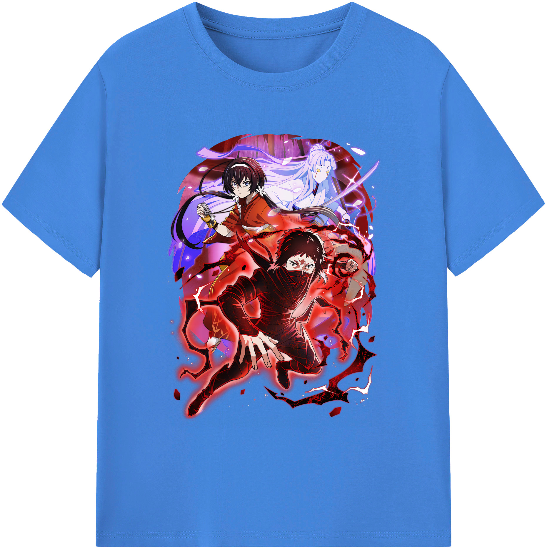 （画像用） 文豪ストレイドッグス Bungo Stray Dogs 綿100％ メンズ半袖Tシャツ｜肌触りやわらか＆通気性
