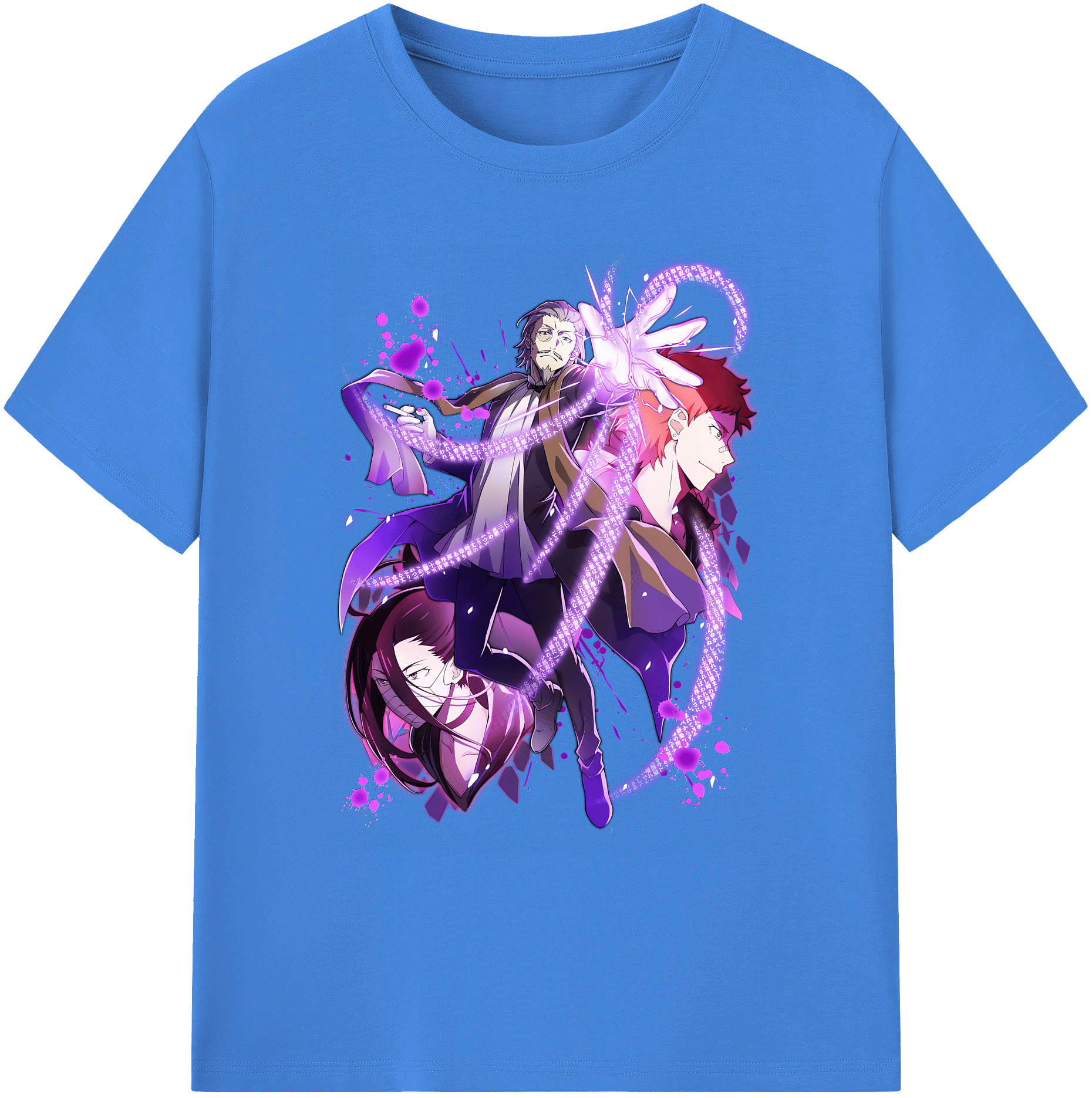 （画像用） 文豪ストレイドッグス Bungo Stray Dogs 綿100％ メンズ半袖Tシャツ｜肌触りやわらか＆通気性