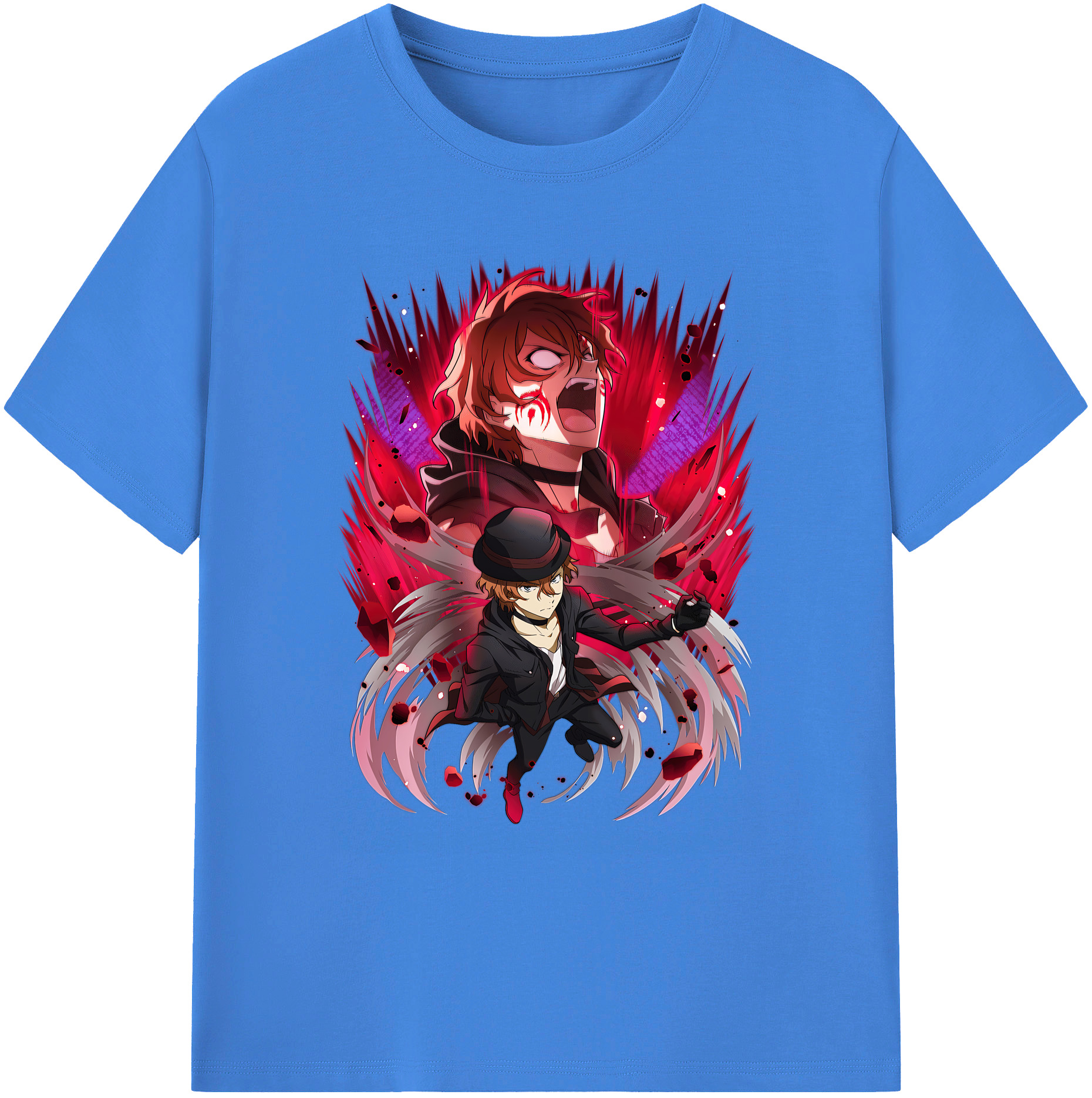 （画像用） 文豪ストレイドッグス Bungo Stray Dogs 綿100％ メンズ半袖Tシャツ｜肌触りやわらか＆通気性