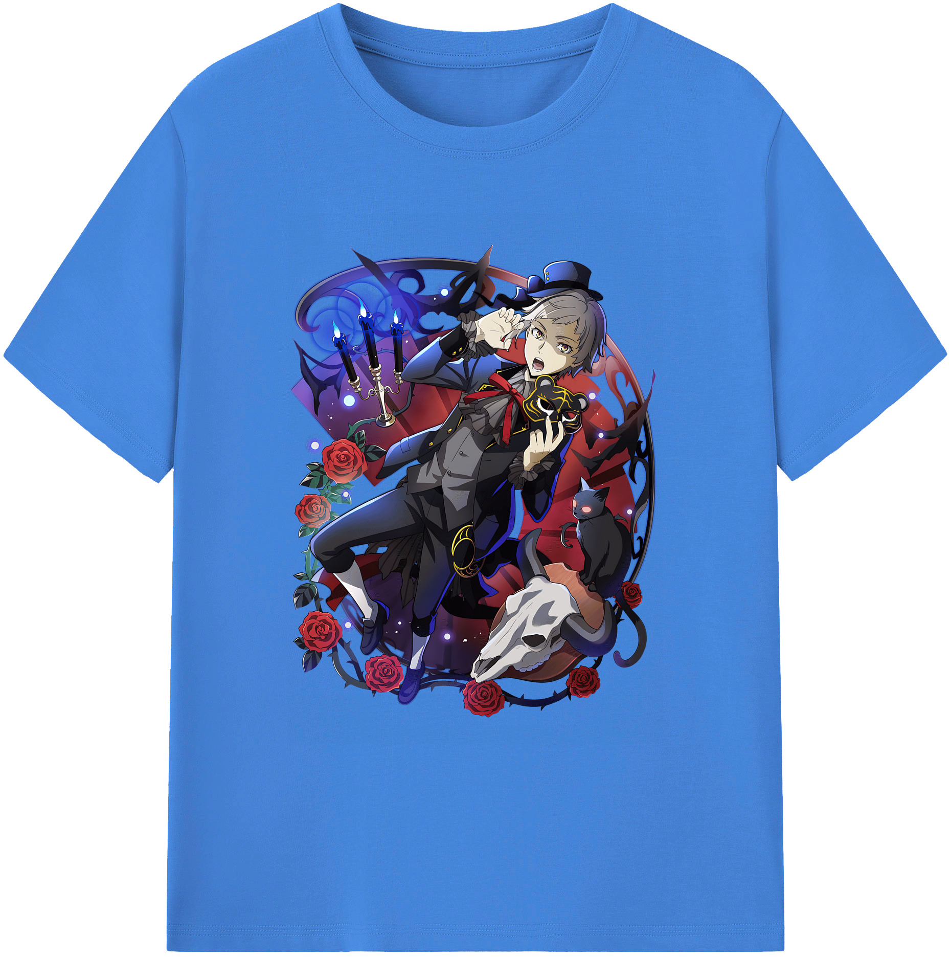 （画像用） 文豪ストレイドッグス Bungo Stray Dogs 綿100％ メンズ半袖Tシャツ｜肌触りやわらか＆通気性