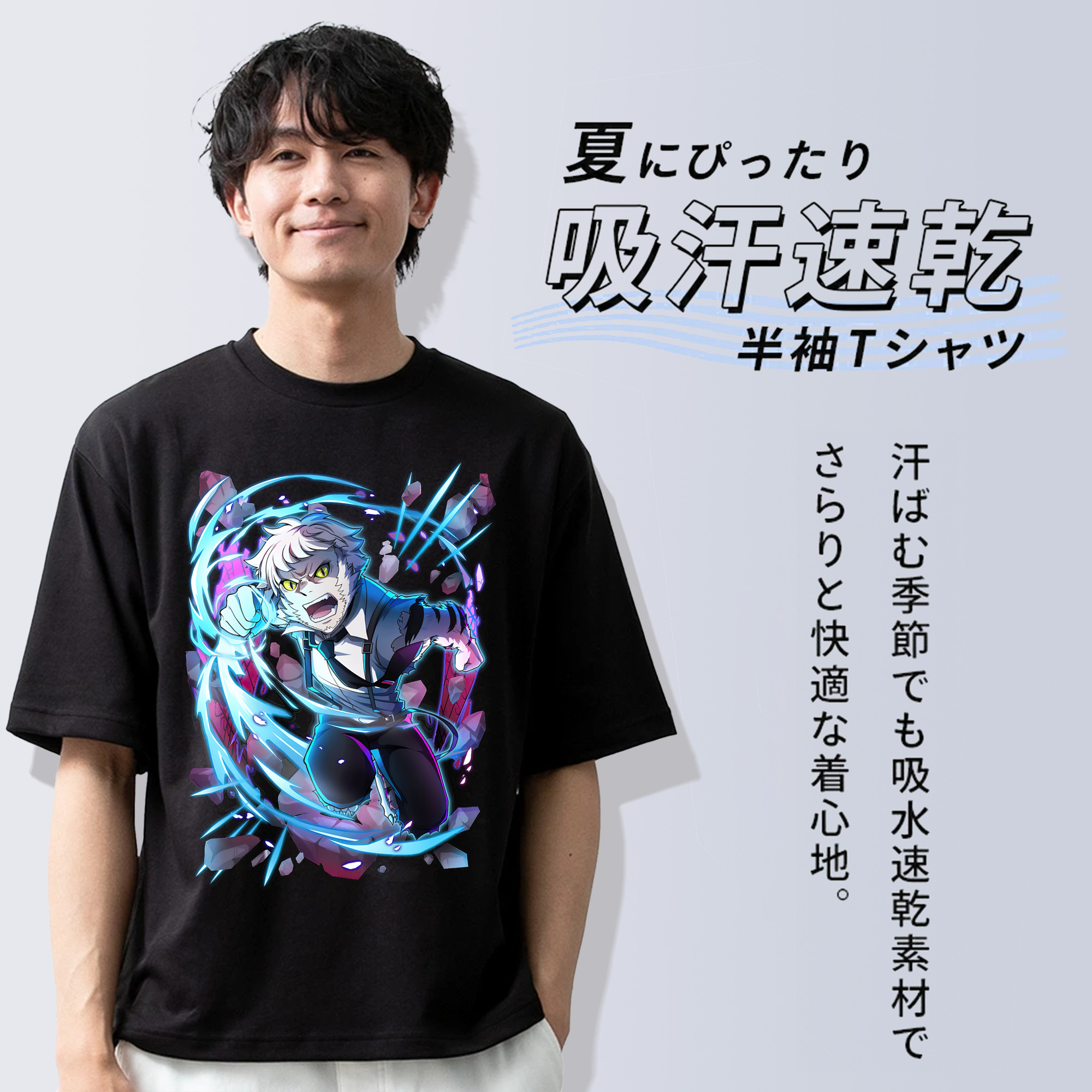 文豪ストレイドッグス Bungo Stray Dogs 綿100％ メンズ半袖Tシャツ｜肌触りやわらか＆通気性