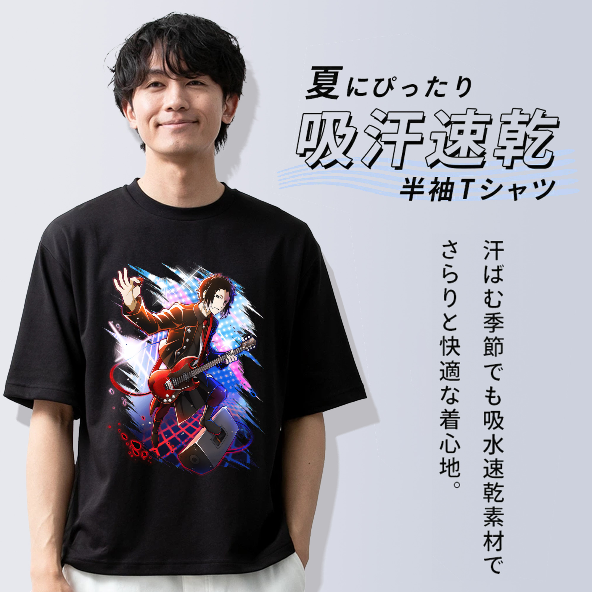 文豪ストレイドッグス Bungo Stray Dogs 綿100％ メンズ半袖Tシャツ｜肌触りやわらか＆通気性