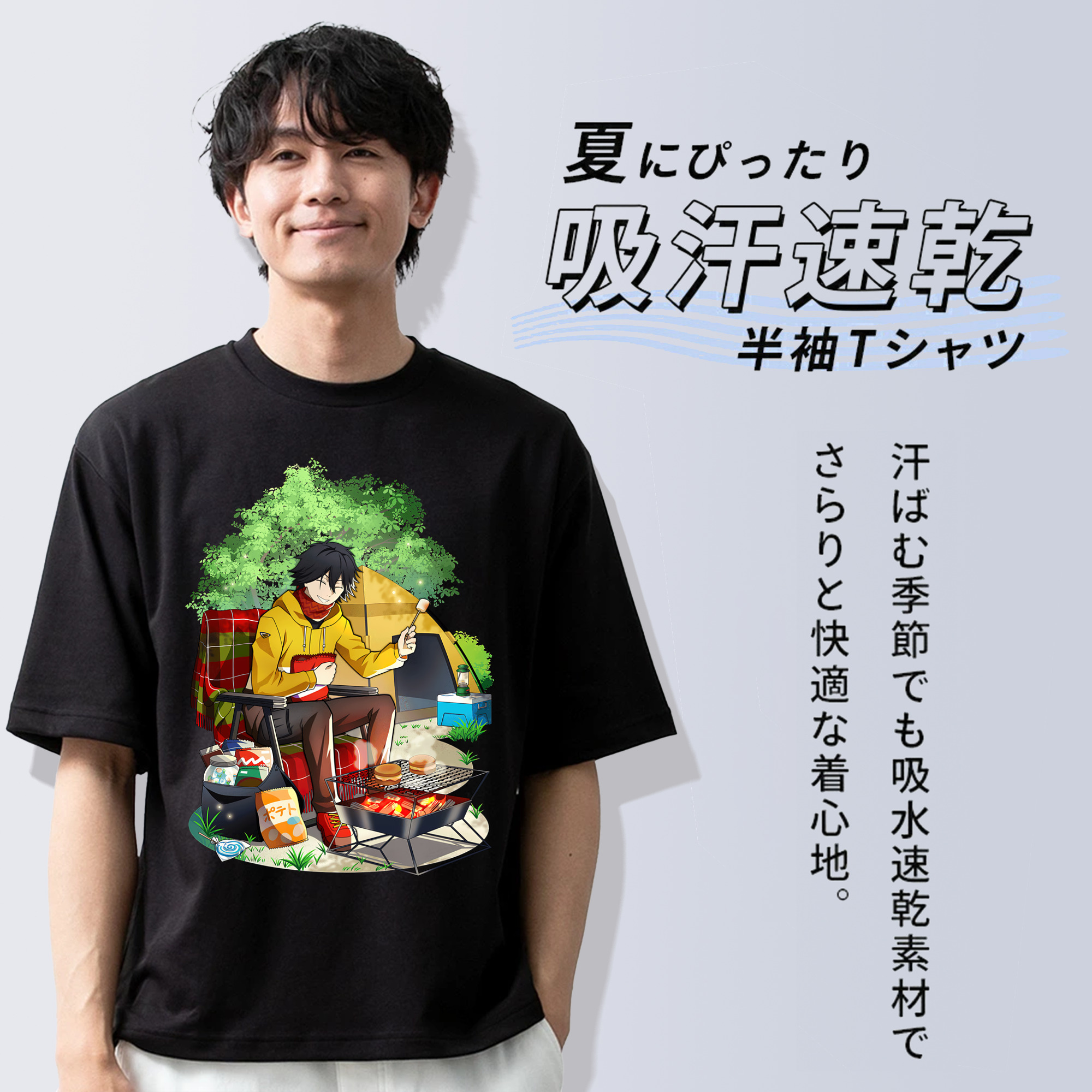 文豪ストレイドッグス Bungo Stray Dogs 綿100％ メンズ半袖Tシャツ｜肌触りやわらか＆通気性