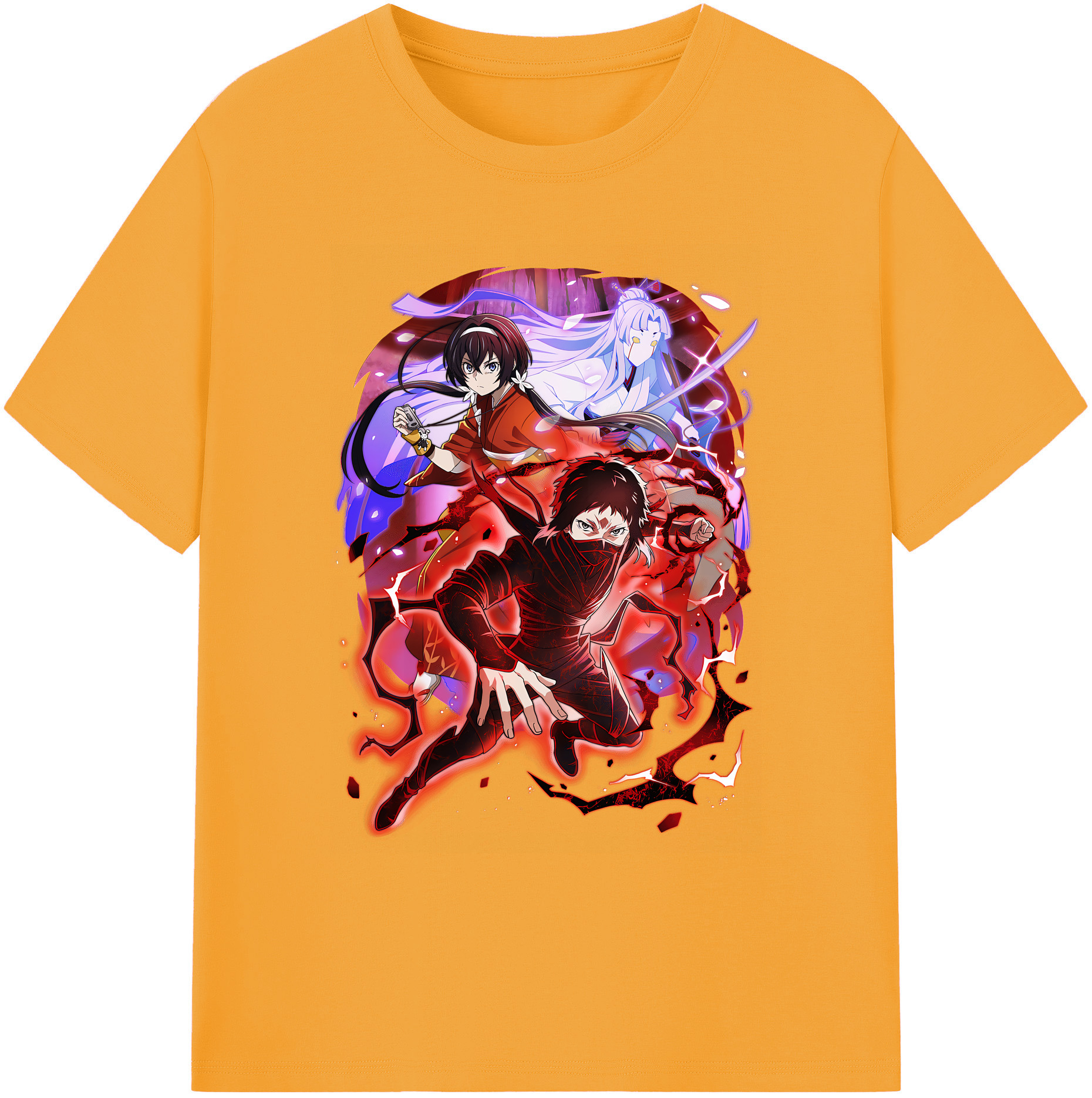 （画像用） 文豪ストレイドッグス Bungo Stray Dogs 綿100％ メンズ半袖Tシャツ｜肌触りやわらか＆通気性