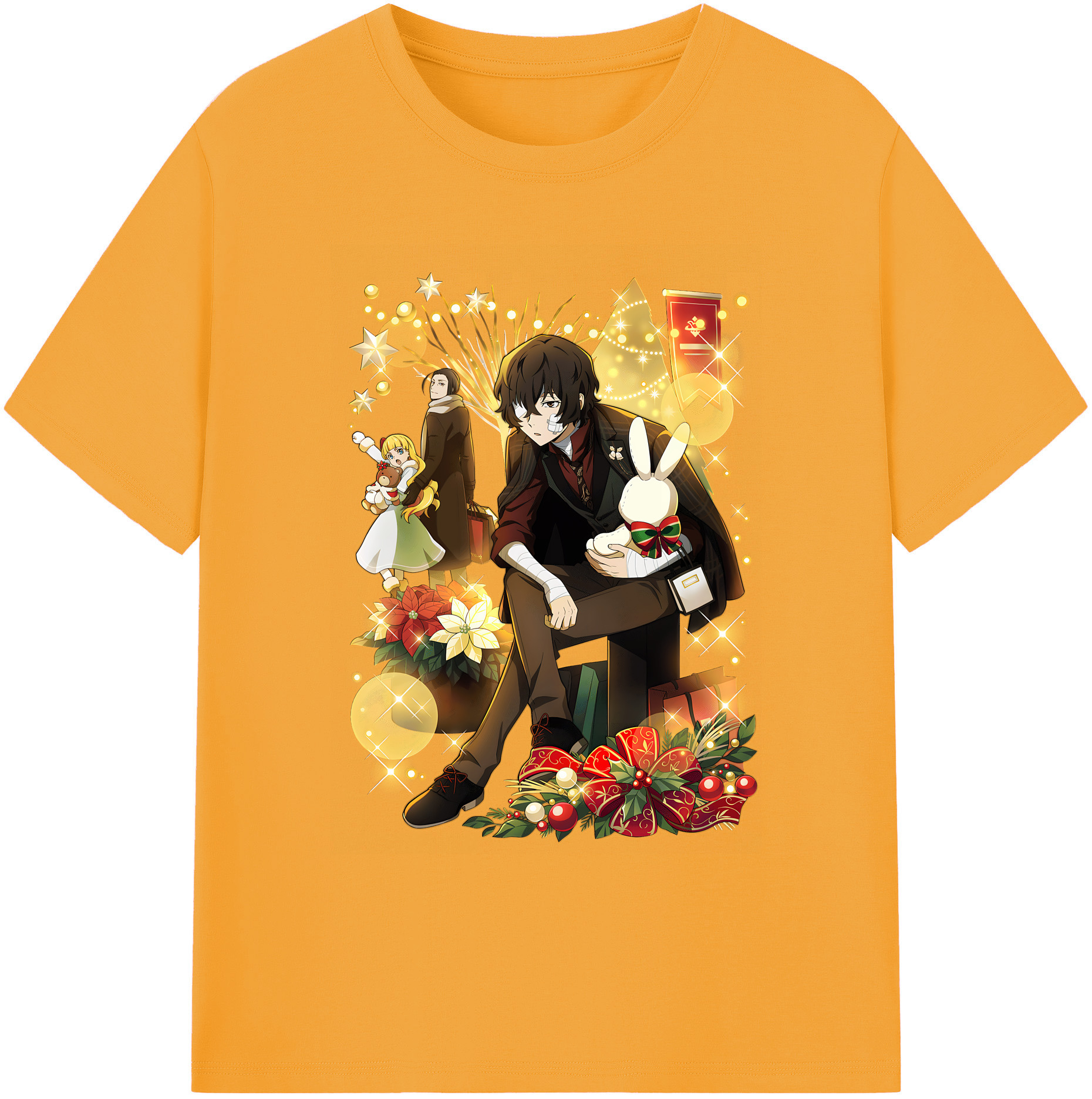 （画像用） 文豪ストレイドッグス Bungo Stray Dogs 綿100％ メンズ半袖Tシャツ｜肌触りやわらか＆通気性