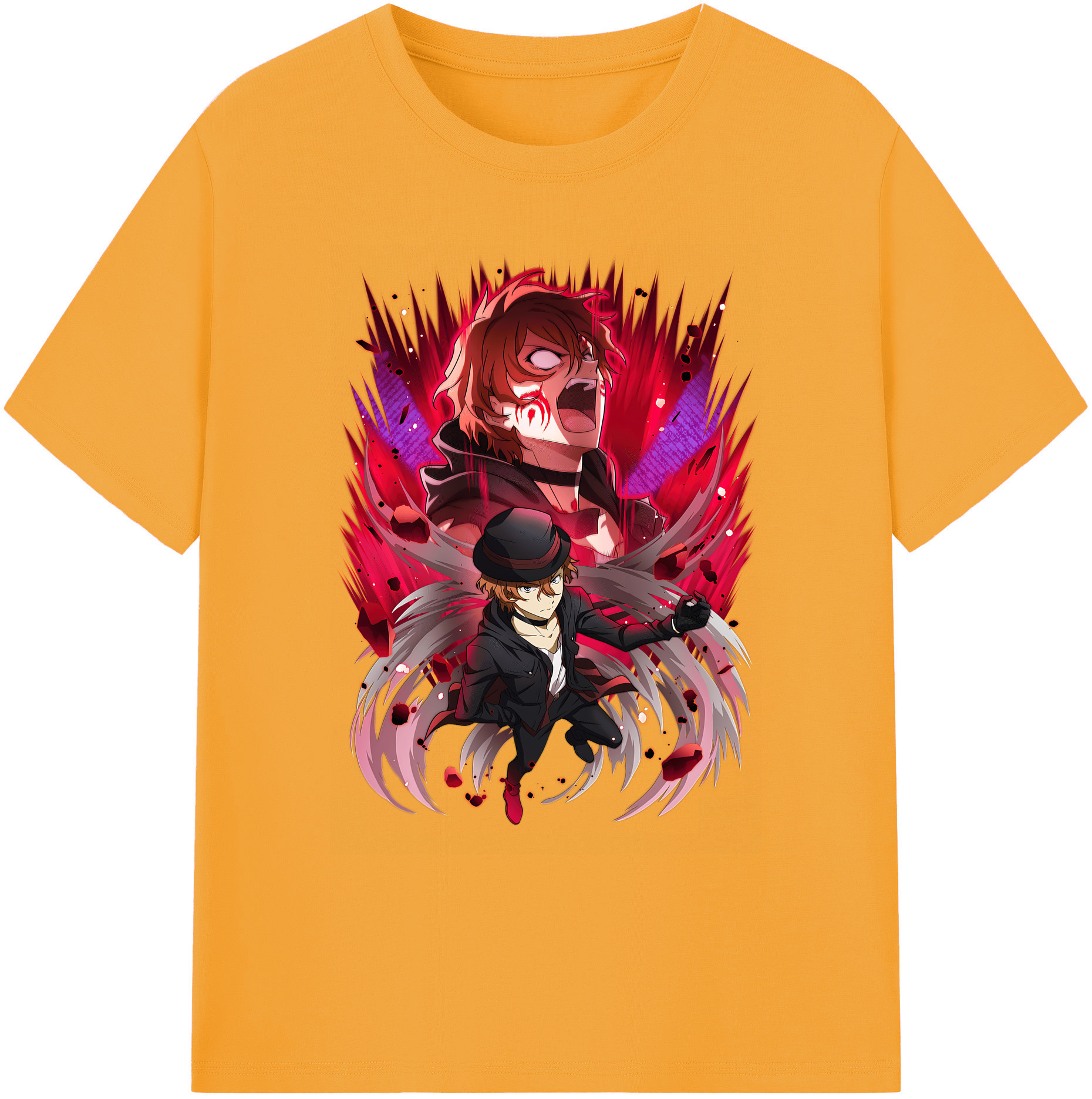 （画像用） 文豪ストレイドッグス Bungo Stray Dogs 綿100％ メンズ半袖Tシャツ｜肌触りやわらか＆通気性