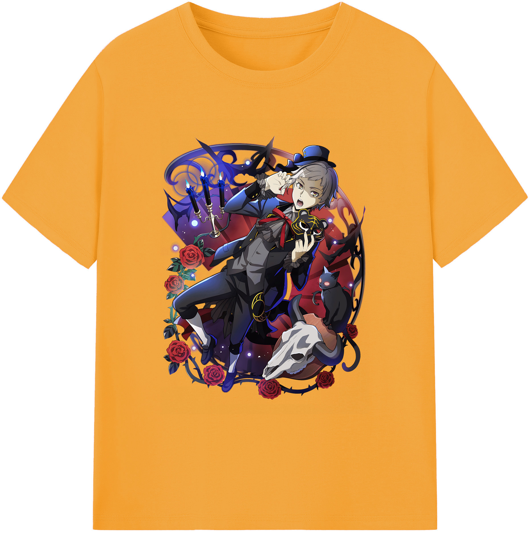 （画像用） 文豪ストレイドッグス Bungo Stray Dogs 綿100％ メンズ半袖Tシャツ｜肌触りやわらか＆通気性