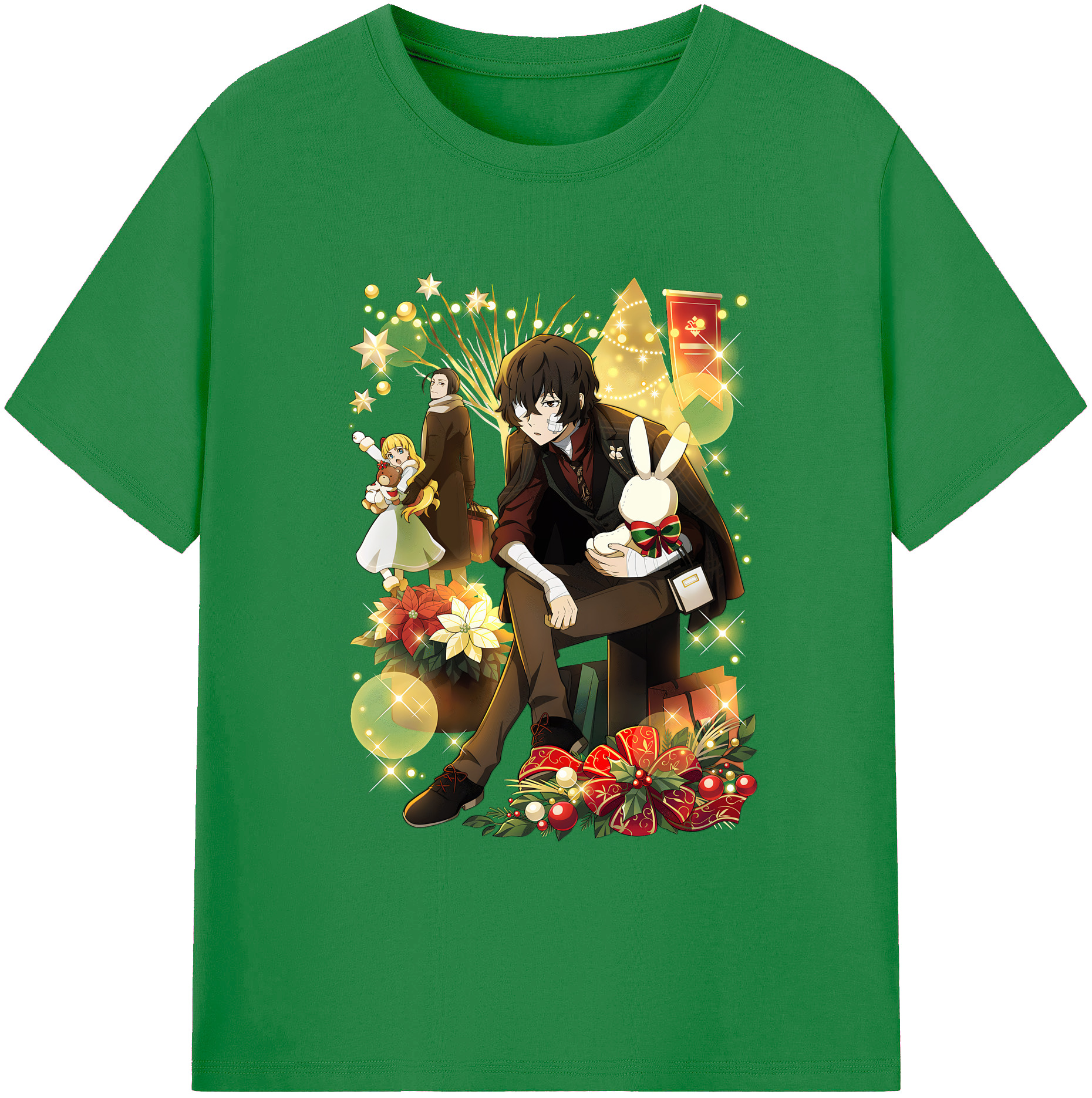 （画像用） 文豪ストレイドッグス Bungo Stray Dogs 綿100％ メンズ半袖Tシャツ｜肌触りやわらか＆通気性