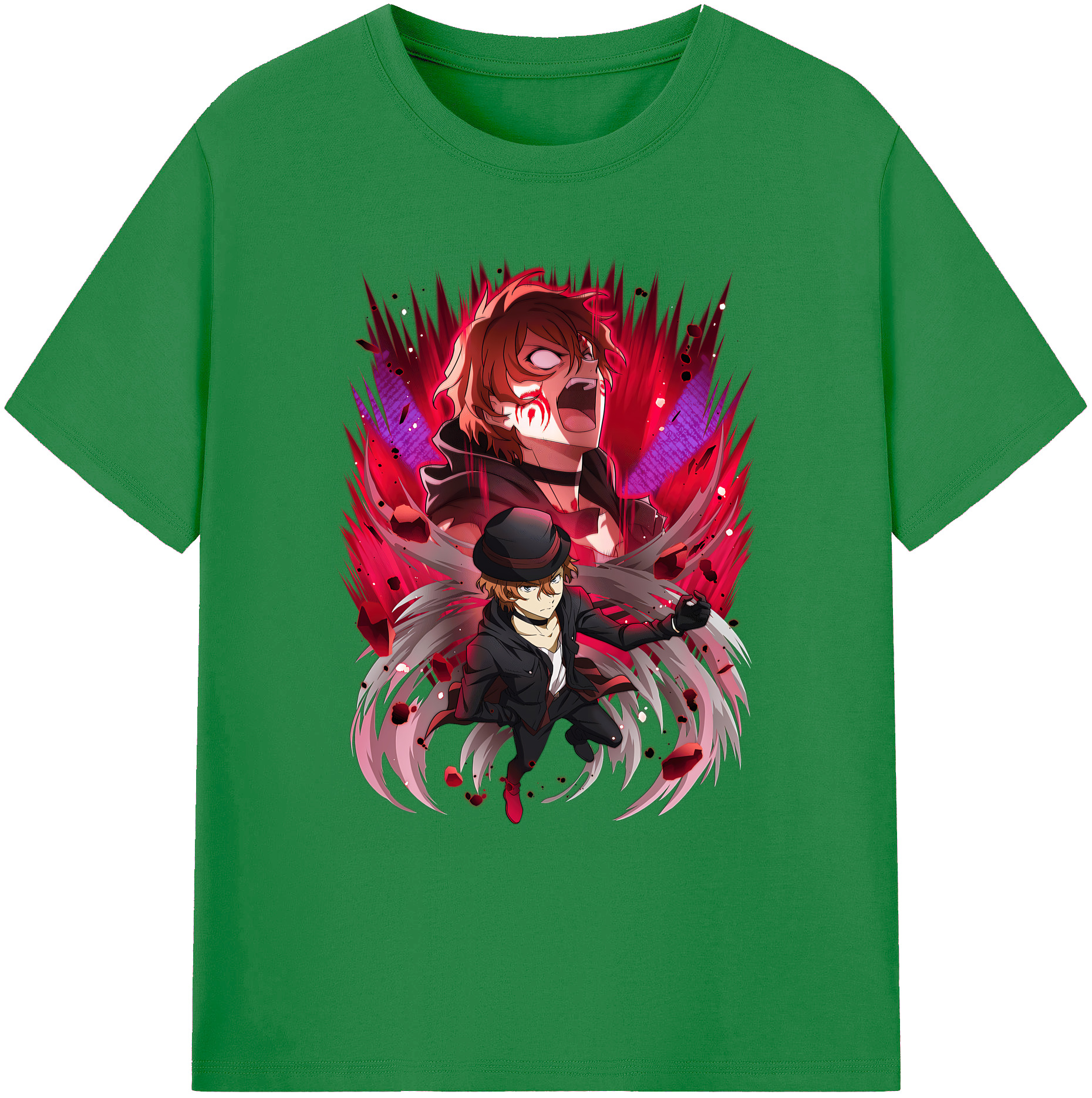 （画像用） 文豪ストレイドッグス Bungo Stray Dogs 綿100％ メンズ半袖Tシャツ｜肌触りやわらか＆通気性