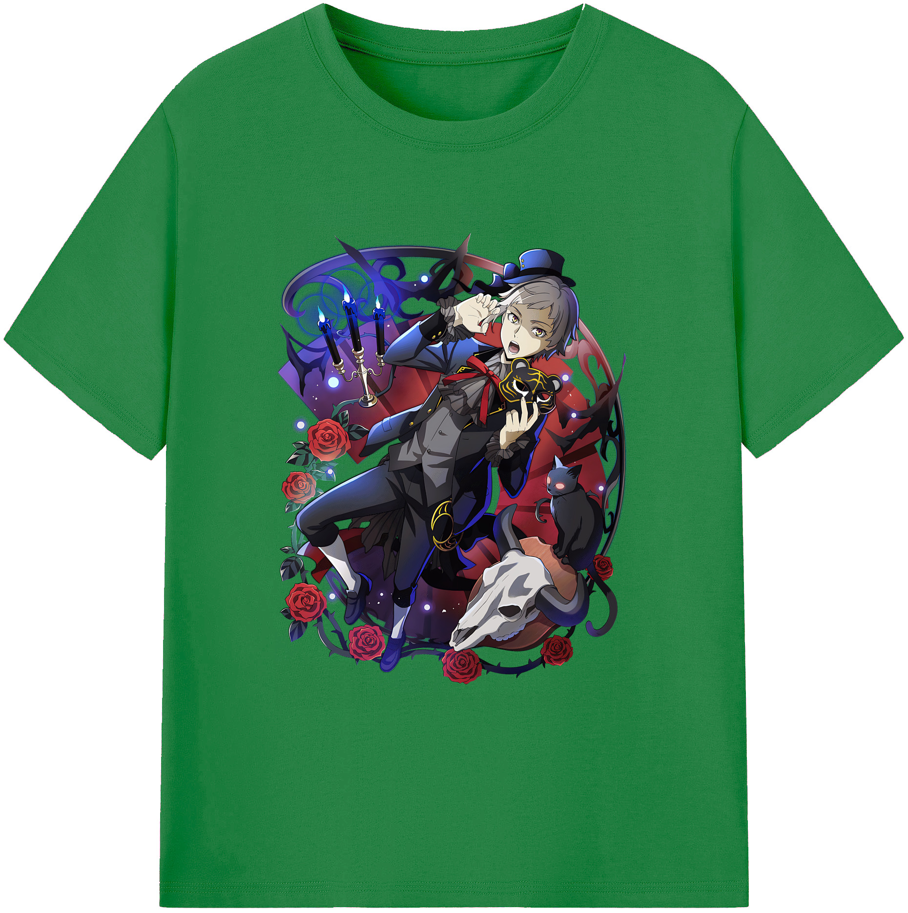 （画像用） 文豪ストレイドッグス Bungo Stray Dogs 綿100％ メンズ半袖Tシャツ｜肌触りやわらか＆通気性