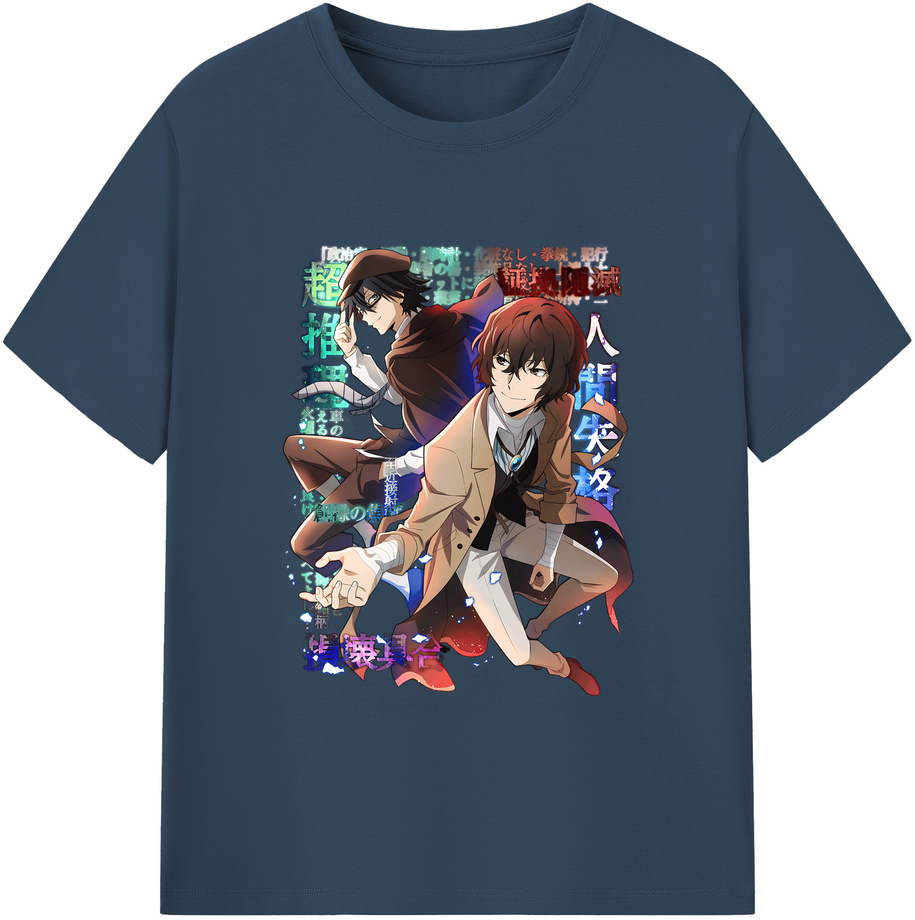 （画像用） 文豪ストレイドッグス Bungo Stray Dogs 綿100％ メンズ半袖Tシャツ｜肌触りやわらか＆通気性