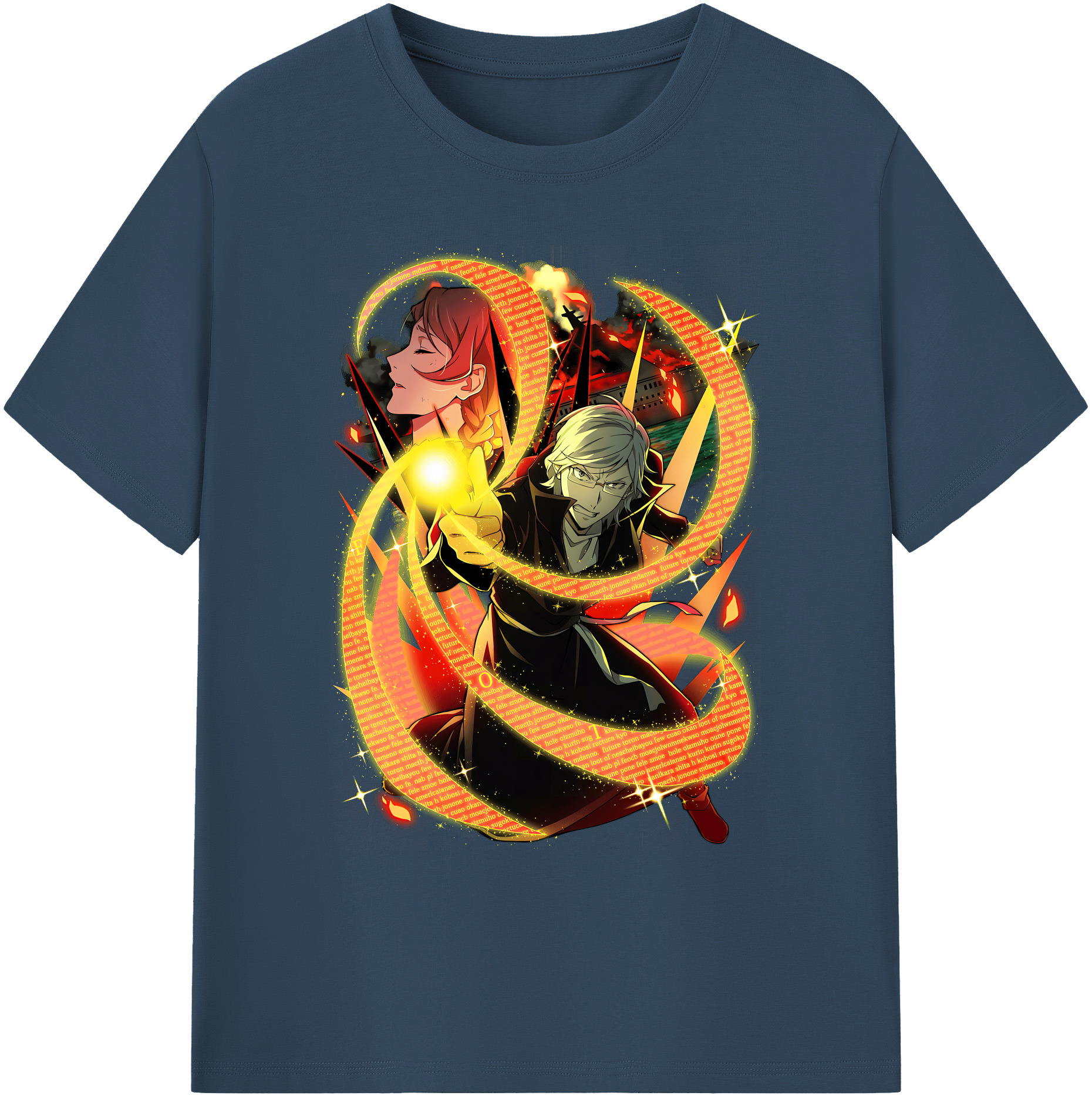 （画像用） 文豪ストレイドッグス Bungo Stray Dogs 綿100％ メンズ半袖Tシャツ｜肌触りやわらか＆通気性
