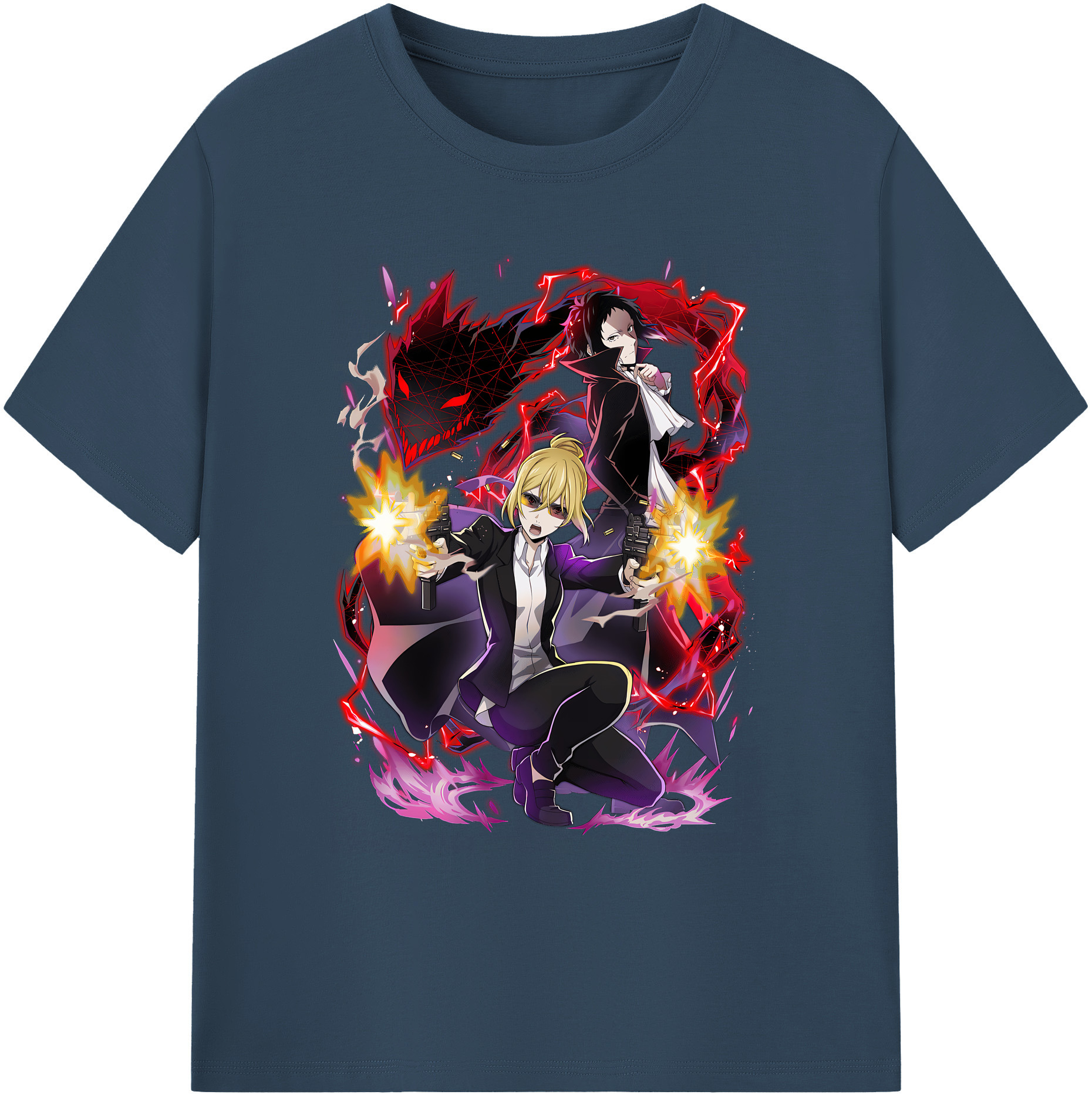 （画像用） 文豪ストレイドッグス Bungo Stray Dogs 綿100％ メンズ半袖Tシャツ｜肌触りやわらか＆通気性