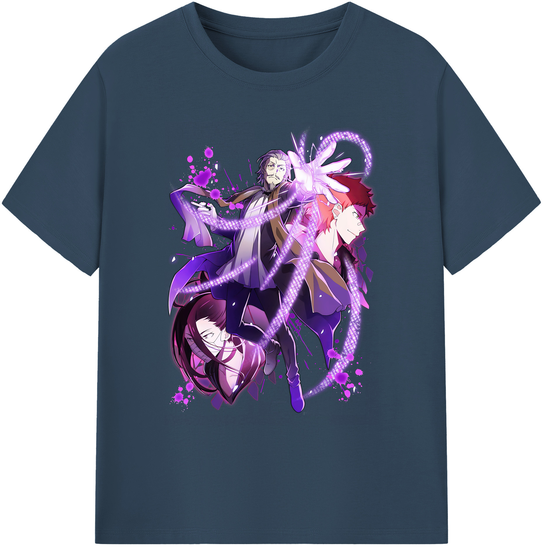 （画像用） 文豪ストレイドッグス Bungo Stray Dogs 綿100％ メンズ半袖Tシャツ｜肌触りやわらか＆通気性