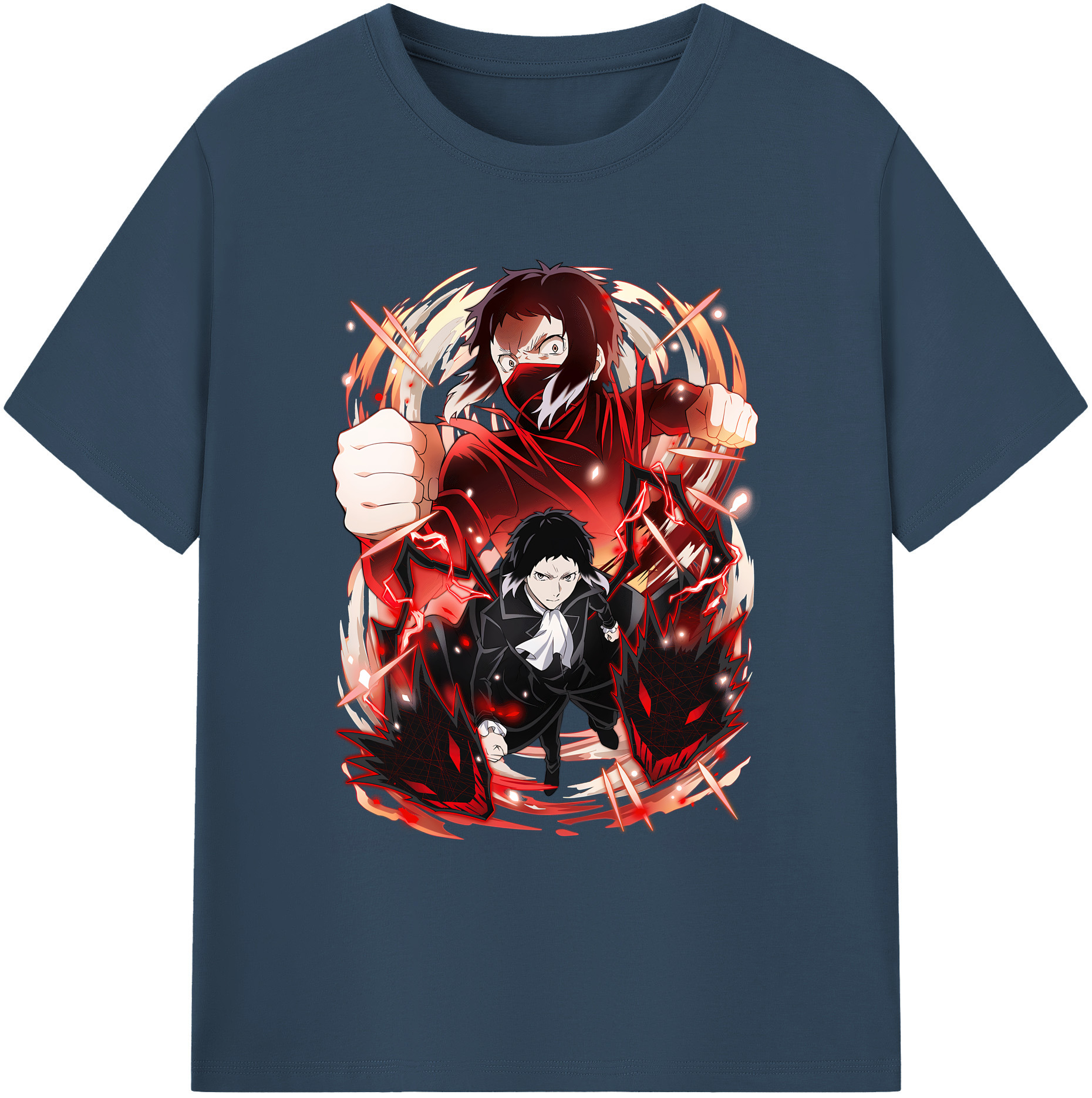 （画像用） 文豪ストレイドッグス Bungo Stray Dogs 綿100％ メンズ半袖Tシャツ｜肌触りやわらか＆通気性