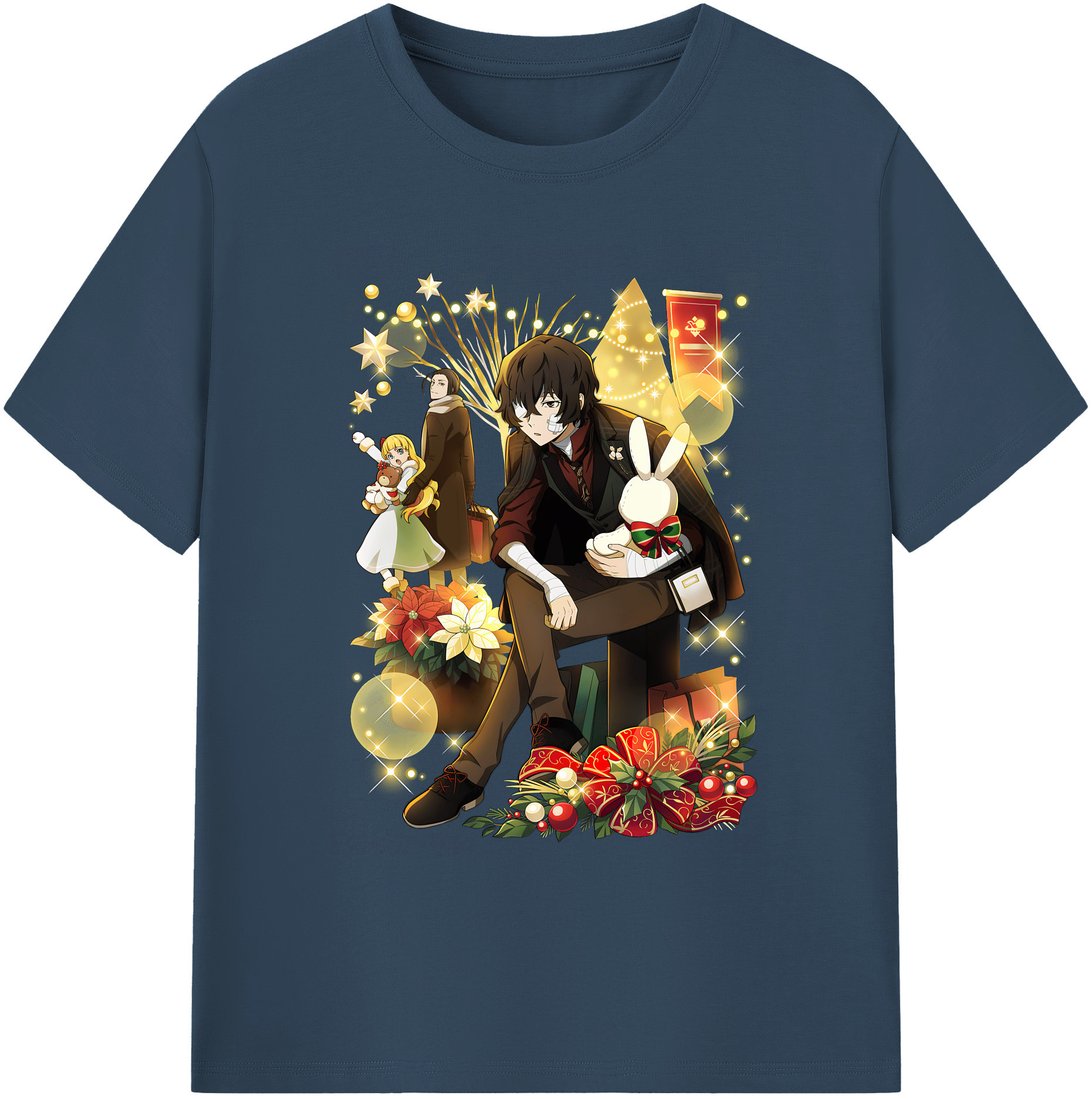 （画像用） 文豪ストレイドッグス Bungo Stray Dogs 綿100％ メンズ半袖Tシャツ｜肌触りやわらか＆通気性