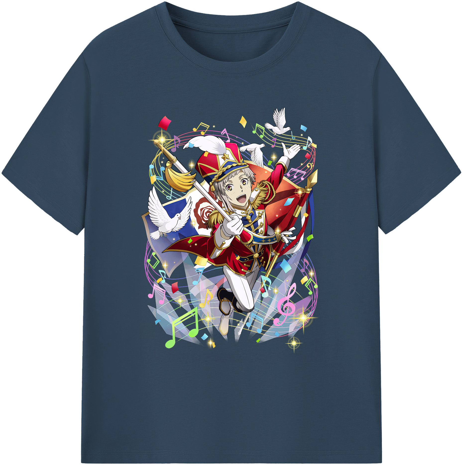 （画像用） 文豪ストレイドッグス Bungo Stray Dogs 綿100％ メンズ半袖Tシャツ｜肌触りやわらか＆通気性