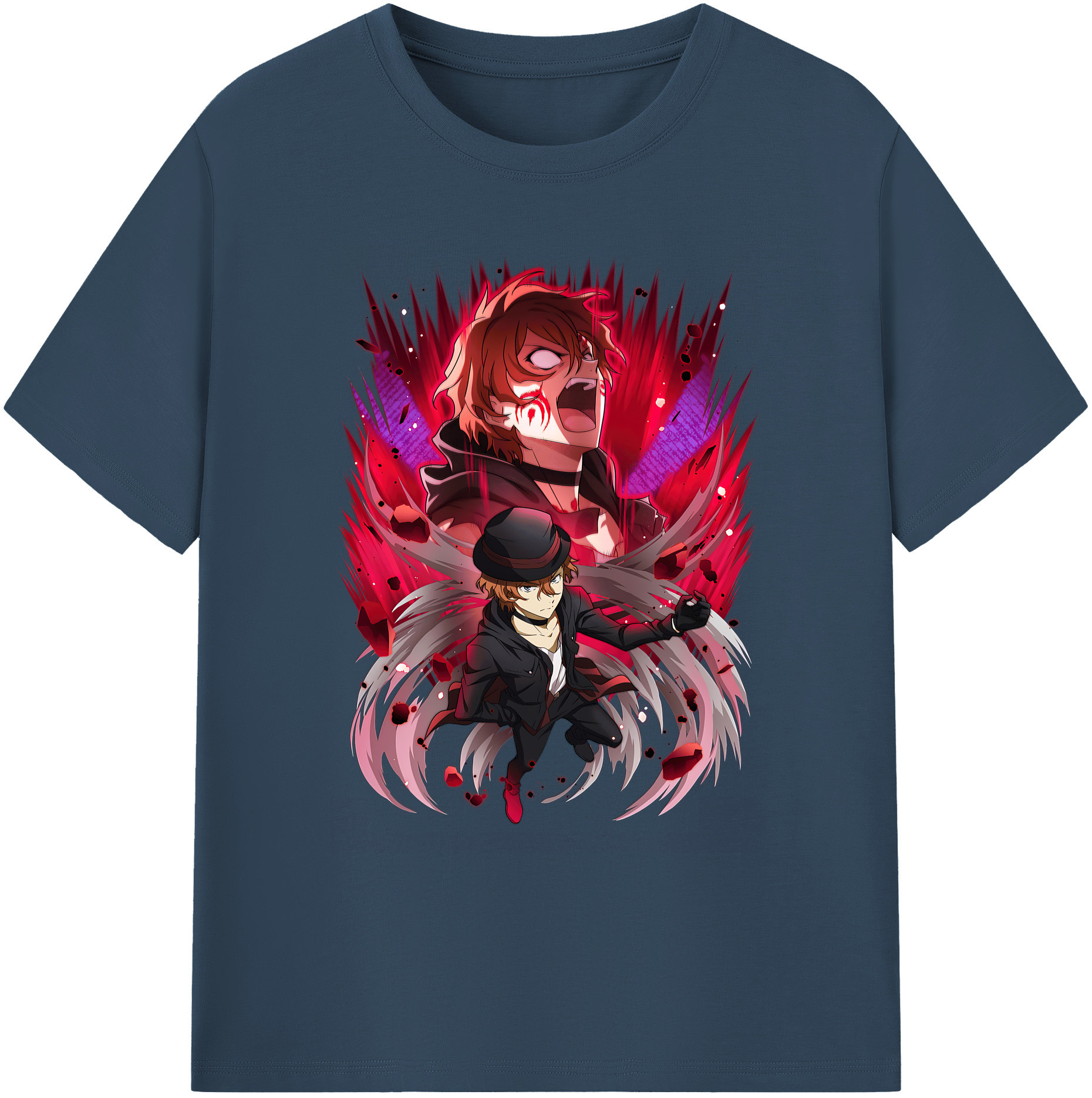 （画像用） 文豪ストレイドッグス Bungo Stray Dogs 綿100％ メンズ半袖Tシャツ｜肌触りやわらか＆通気性