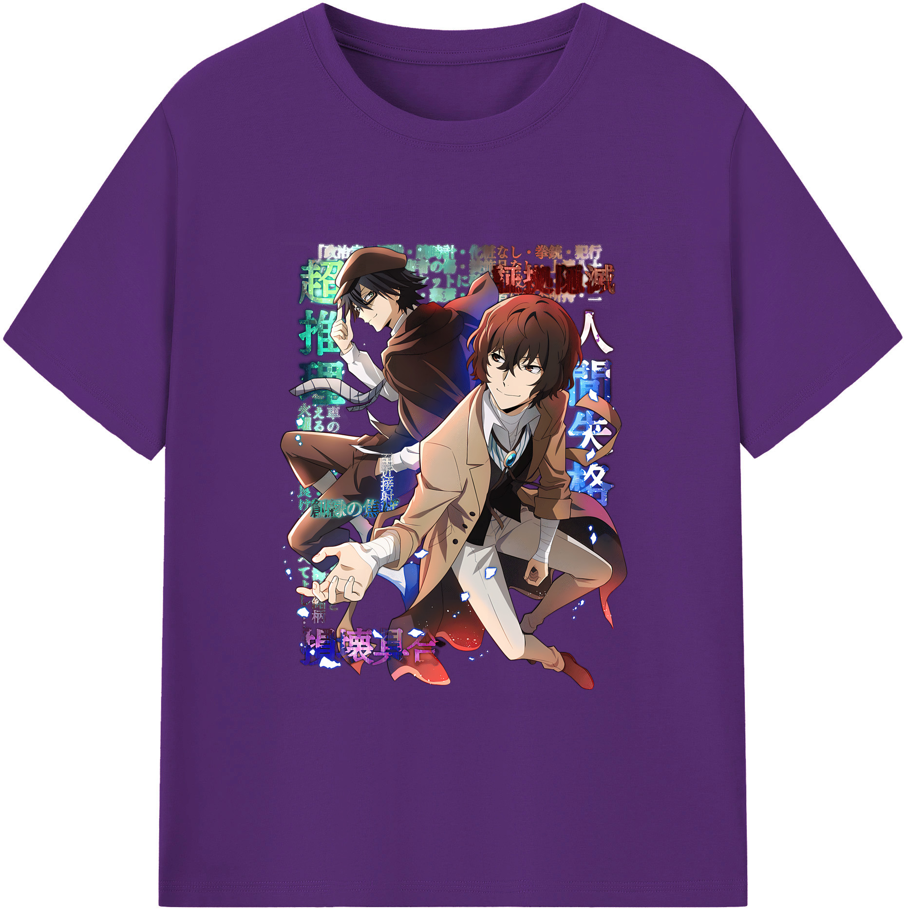 （画像用） 文豪ストレイドッグス Bungo Stray Dogs 綿100％ メンズ半袖Tシャツ｜肌触りやわらか＆通気性