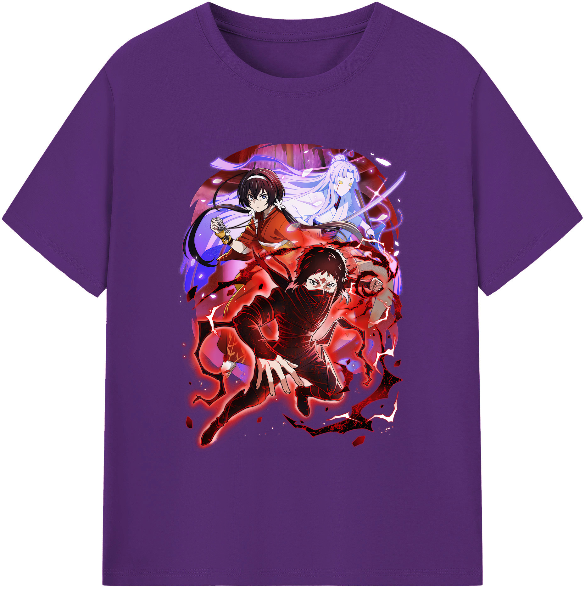 （画像用） 文豪ストレイドッグス Bungo Stray Dogs 綿100％ メンズ半袖Tシャツ｜肌触りやわらか＆通気性