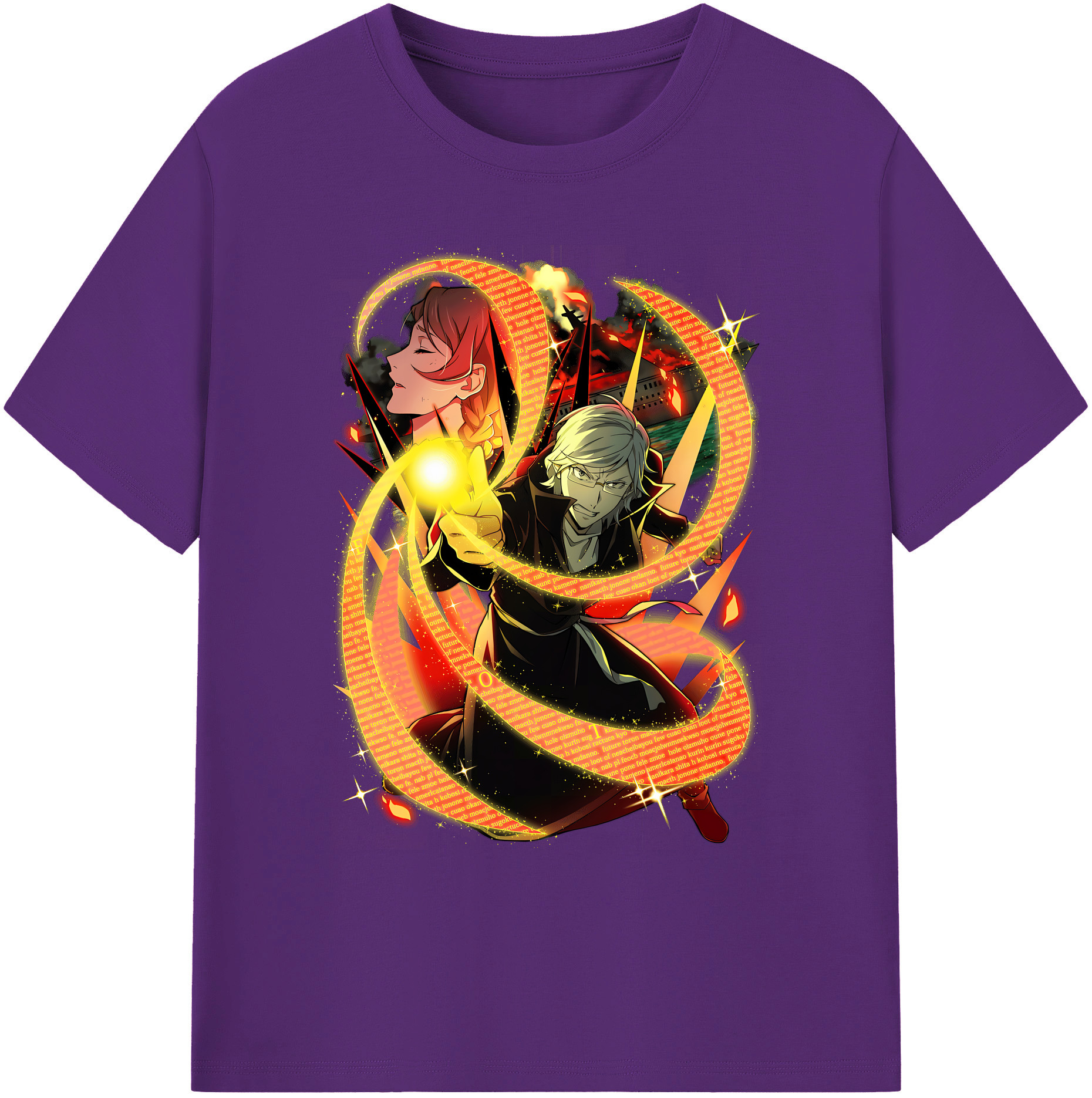 （画像用） 文豪ストレイドッグス Bungo Stray Dogs 綿100％ メンズ半袖Tシャツ｜肌触りやわらか＆通気性