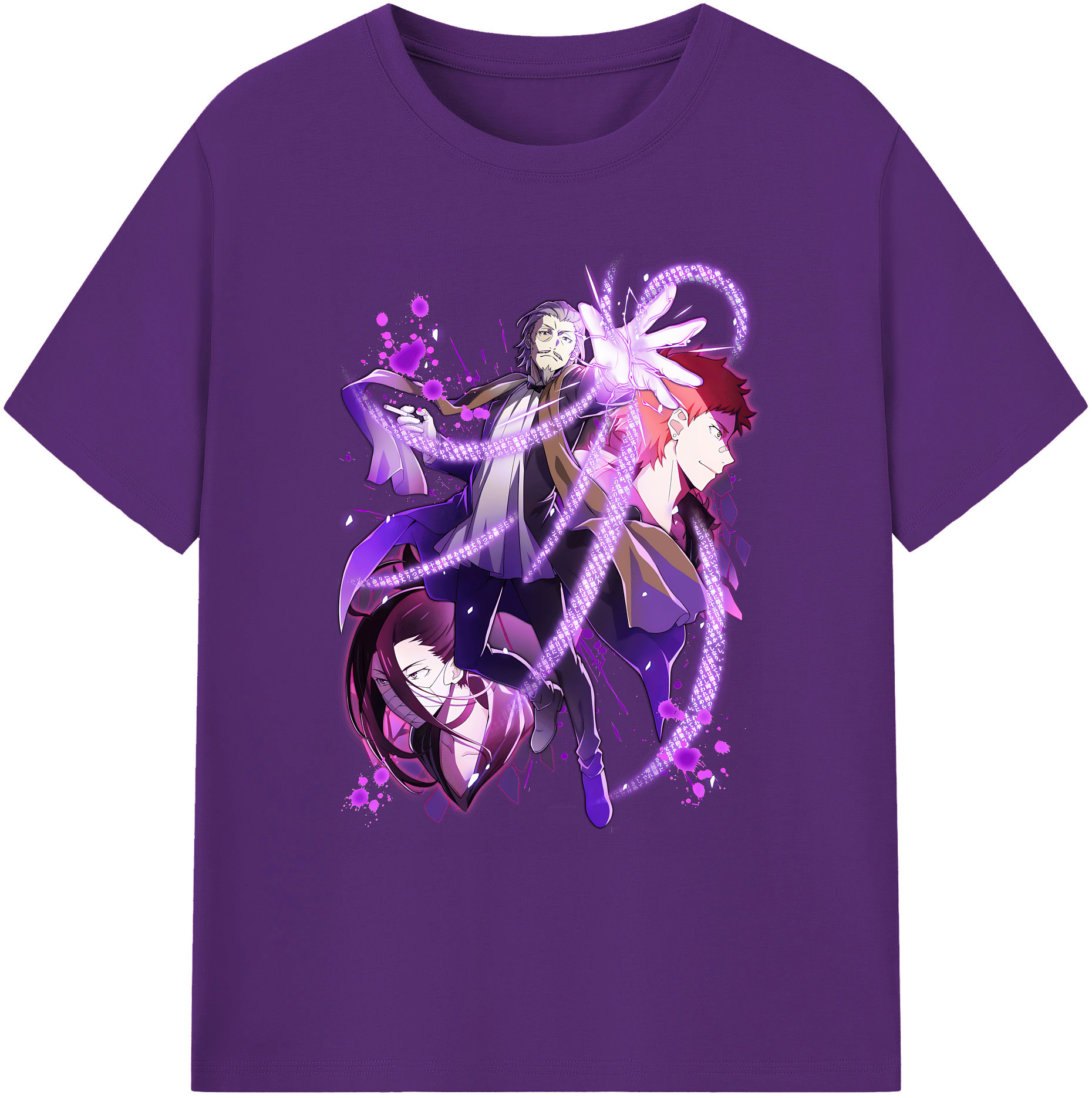 （画像用） 文豪ストレイドッグス Bungo Stray Dogs 綿100％ メンズ半袖Tシャツ｜肌触りやわらか＆通気性