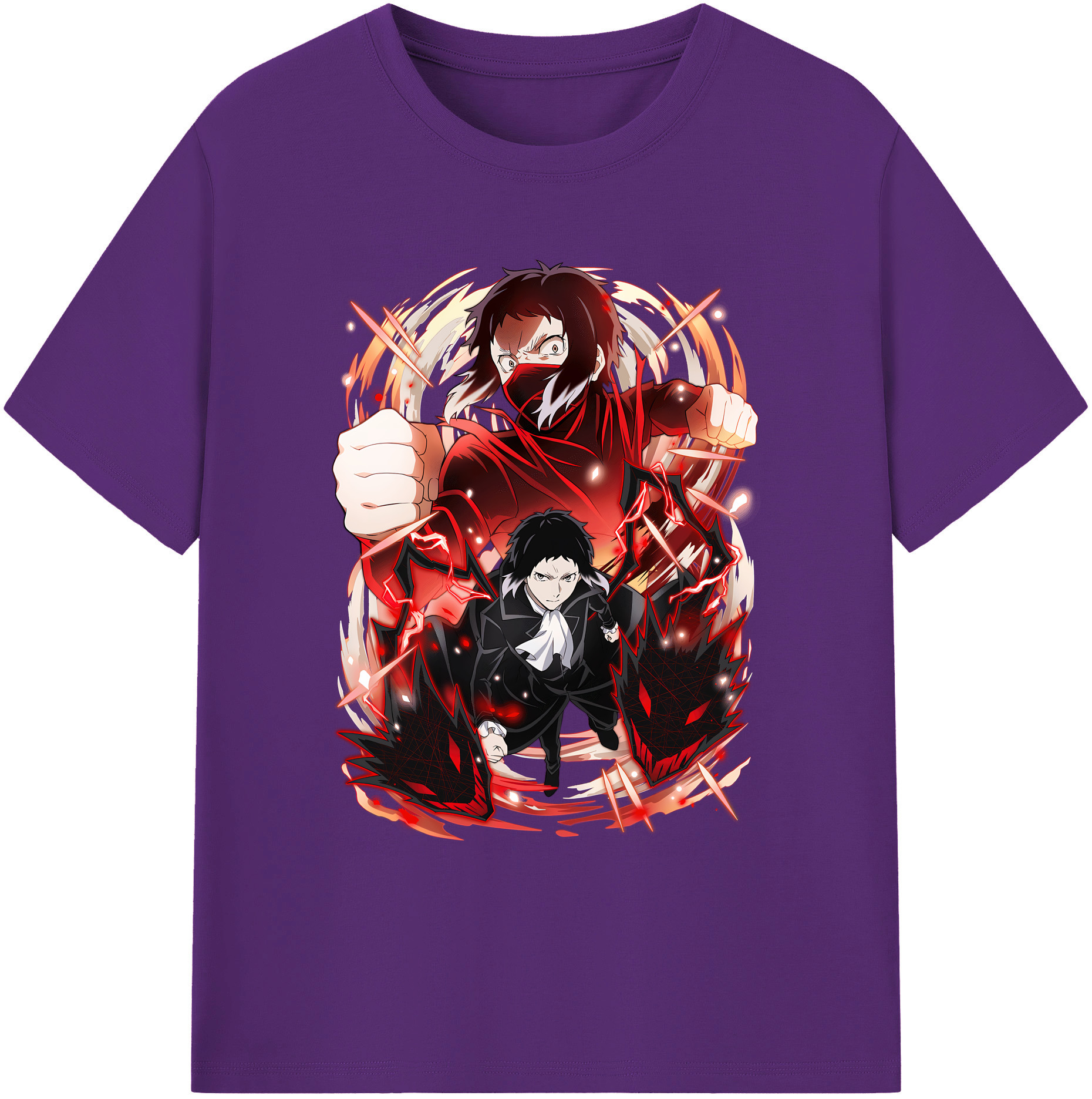 （画像用） 文豪ストレイドッグス Bungo Stray Dogs 綿100％ メンズ半袖Tシャツ｜肌触りやわらか＆通気性