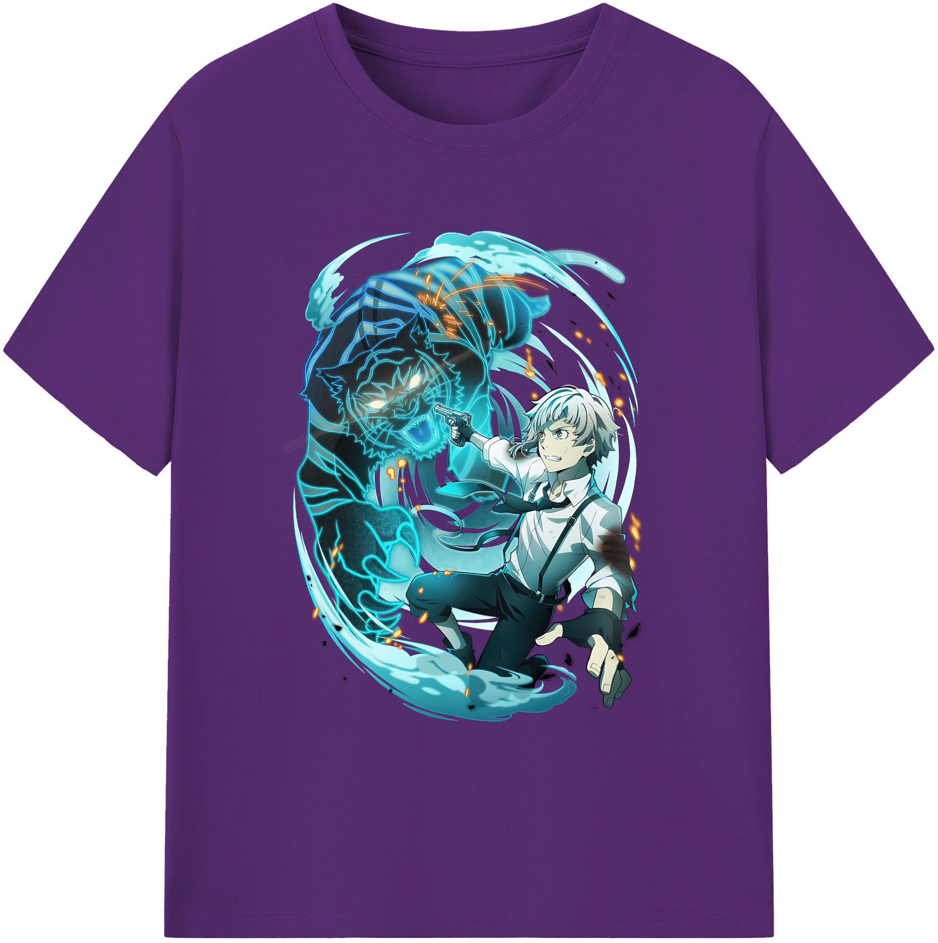 （画像用） 文豪ストレイドッグス Bungo Stray Dogs 綿100％ メンズ半袖Tシャツ｜肌触りやわらか＆通気性