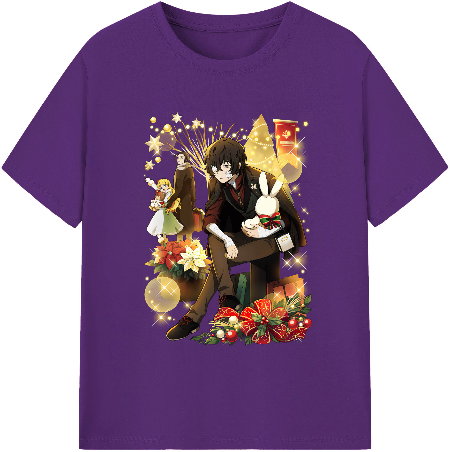 （画像用） 文豪ストレイドッグス Bungo Stray Dogs 綿100％ メンズ半袖Tシャツ｜肌触りやわらか＆通気性