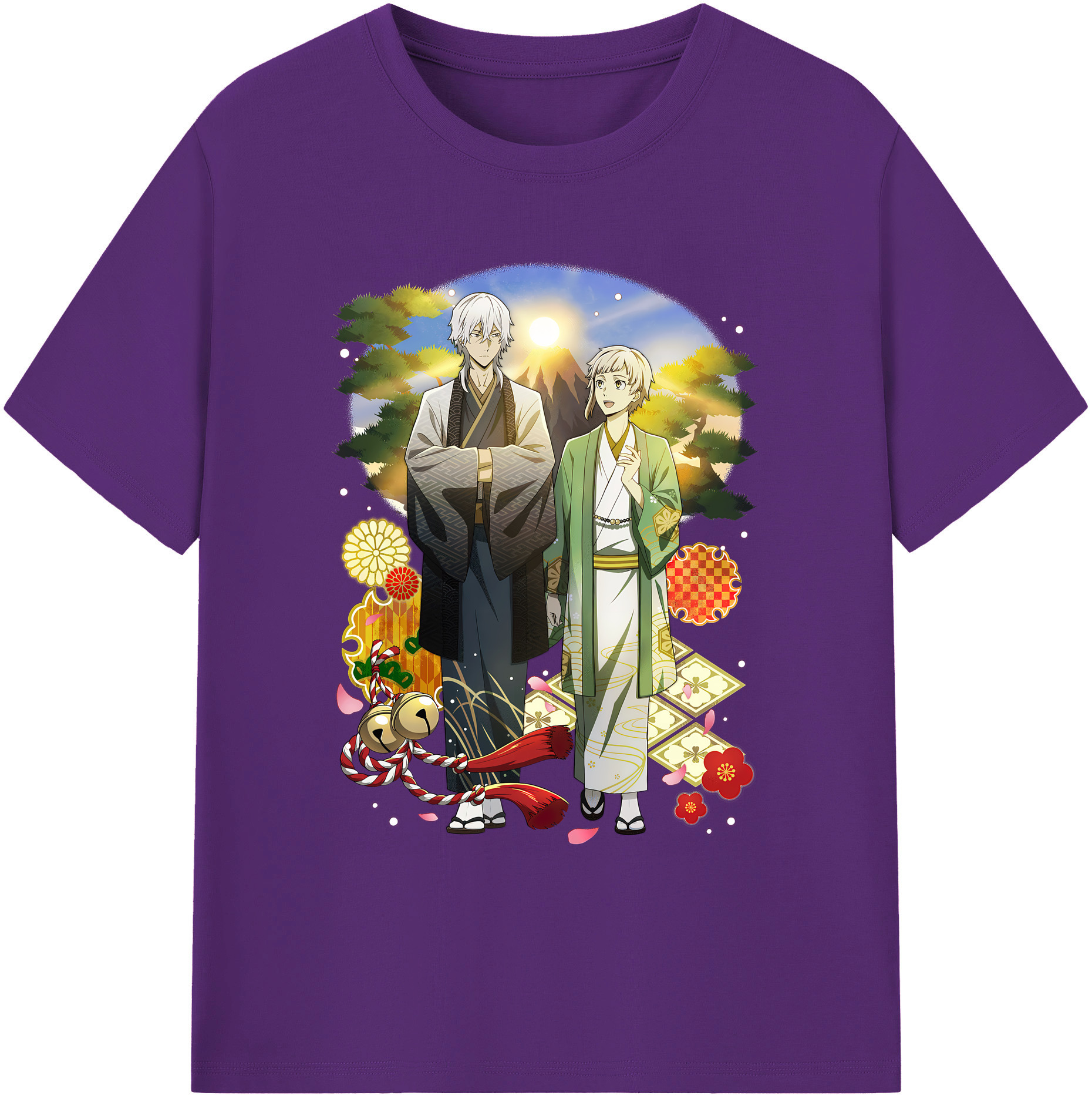 （画像用） 文豪ストレイドッグス Bungo Stray Dogs 綿100％ メンズ半袖Tシャツ｜肌触りやわらか＆通気性