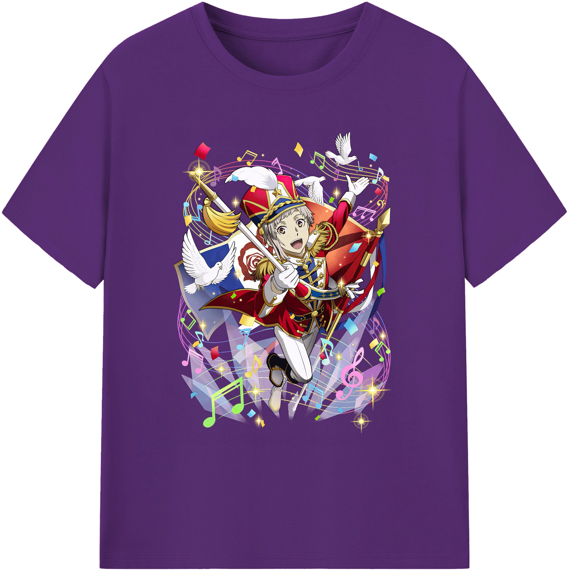 （画像用） 文豪ストレイドッグス Bungo Stray Dogs 綿100％ メンズ半袖Tシャツ｜肌触りやわらか＆通気性