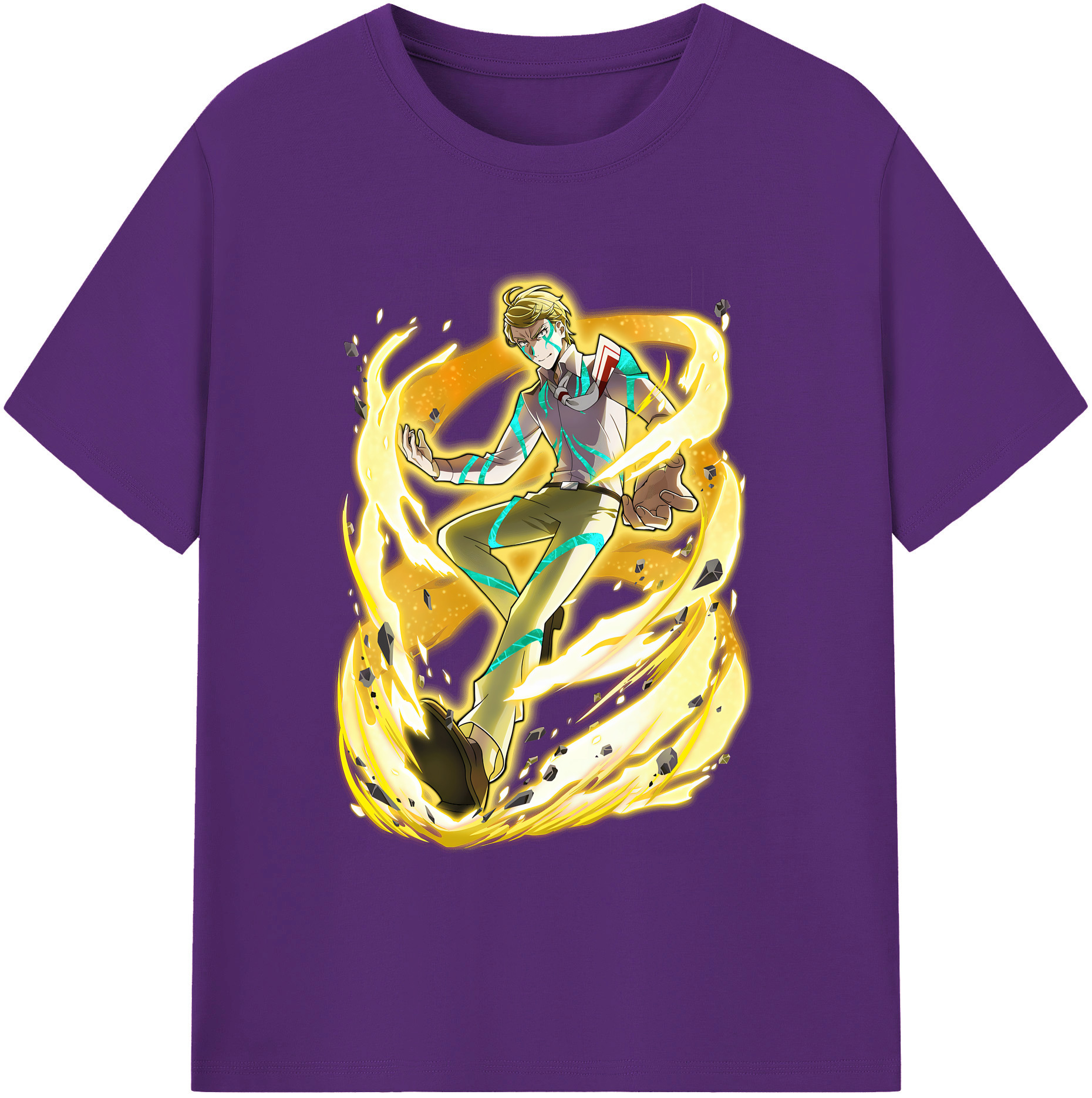 （画像用） 文豪ストレイドッグス Bungo Stray Dogs 綿100％ メンズ半袖Tシャツ｜肌触りやわらか＆通気性
