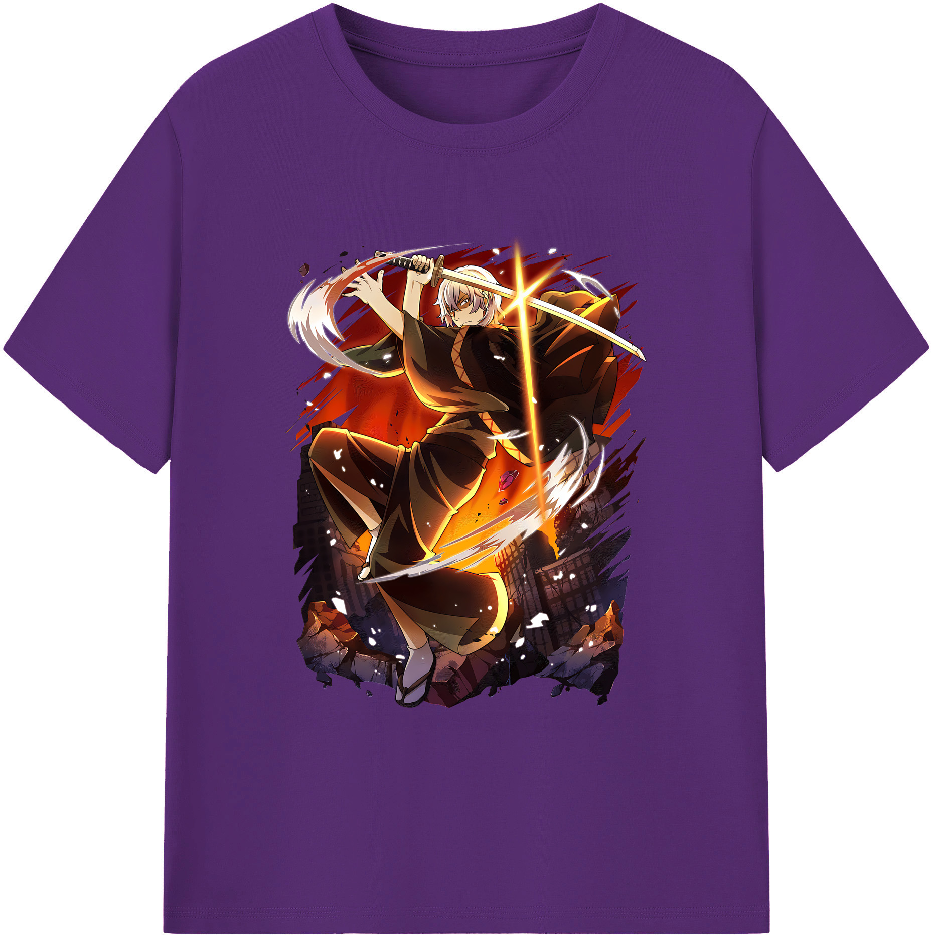 （画像用） 文豪ストレイドッグス Bungo Stray Dogs 綿100％ メンズ半袖Tシャツ｜肌触りやわらか＆通気性