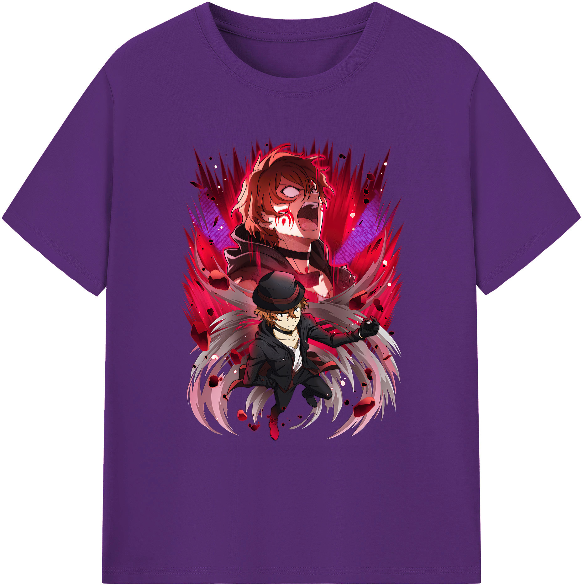 （画像用） 文豪ストレイドッグス Bungo Stray Dogs 綿100％ メンズ半袖Tシャツ｜肌触りやわらか＆通気性
