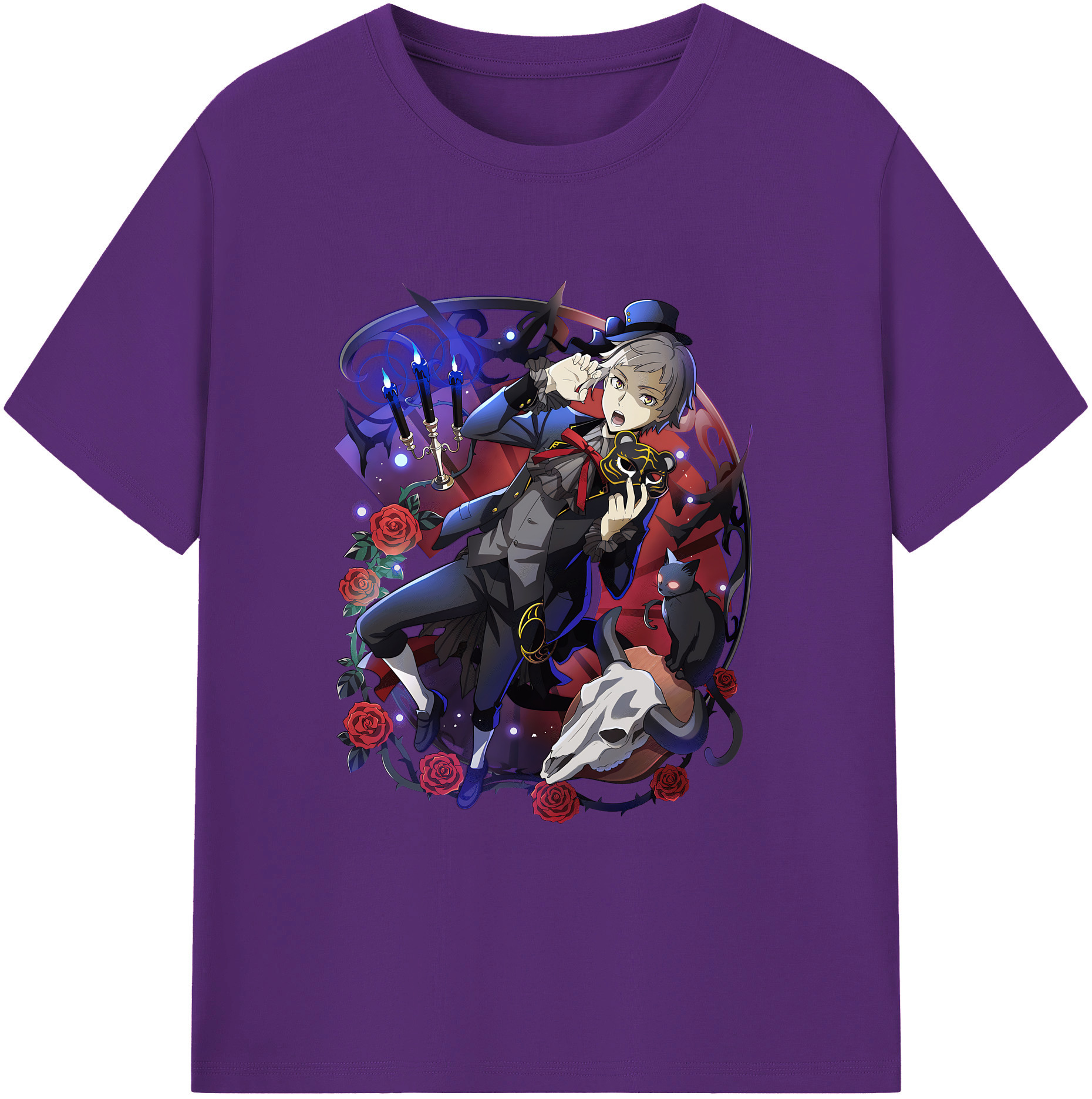 （画像用） 文豪ストレイドッグス Bungo Stray Dogs 綿100％ メンズ半袖Tシャツ｜肌触りやわらか＆通気性