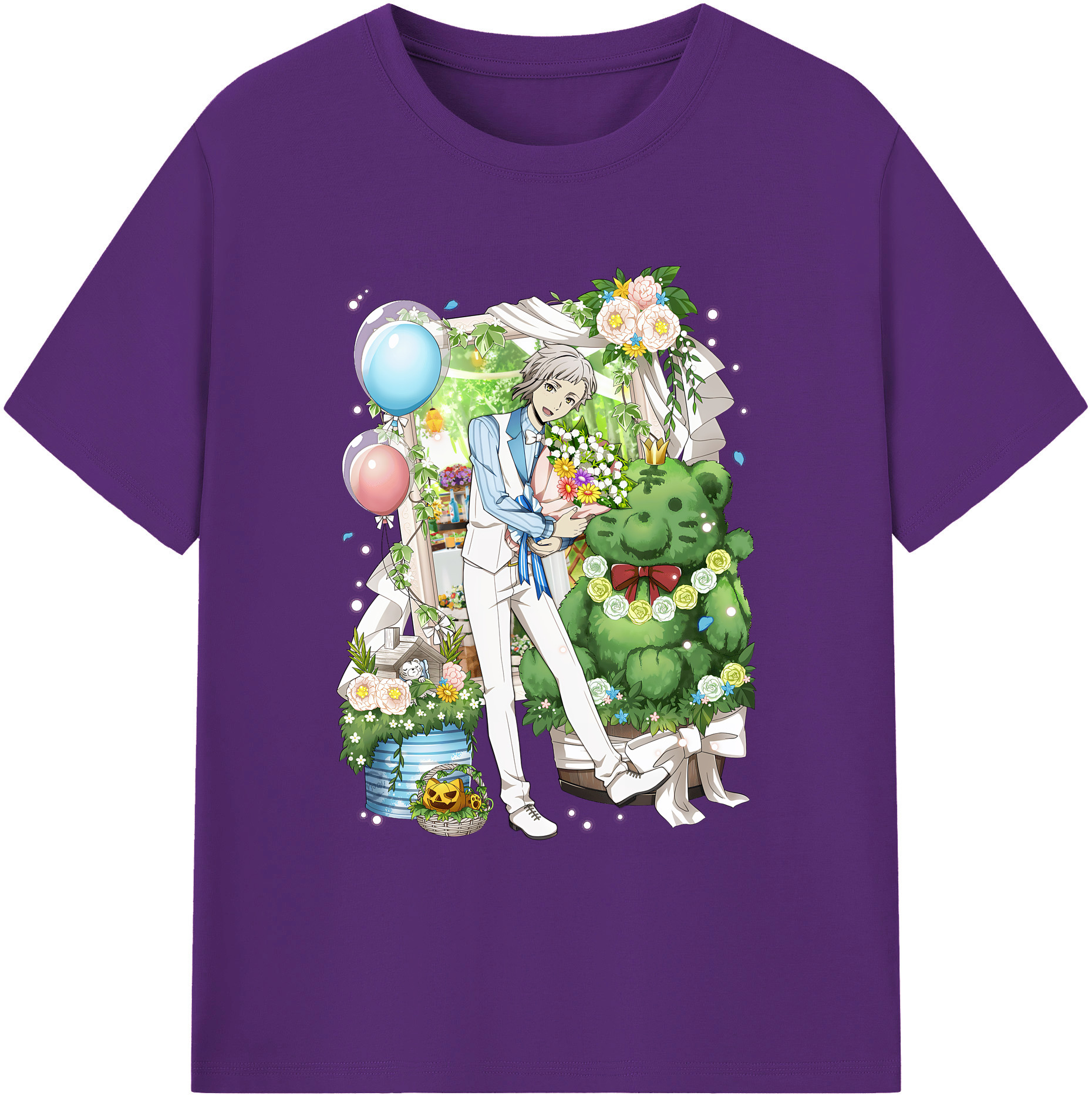 （画像用） 文豪ストレイドッグス Bungo Stray Dogs 綿100％ メンズ半袖Tシャツ｜肌触りやわらか＆通気性