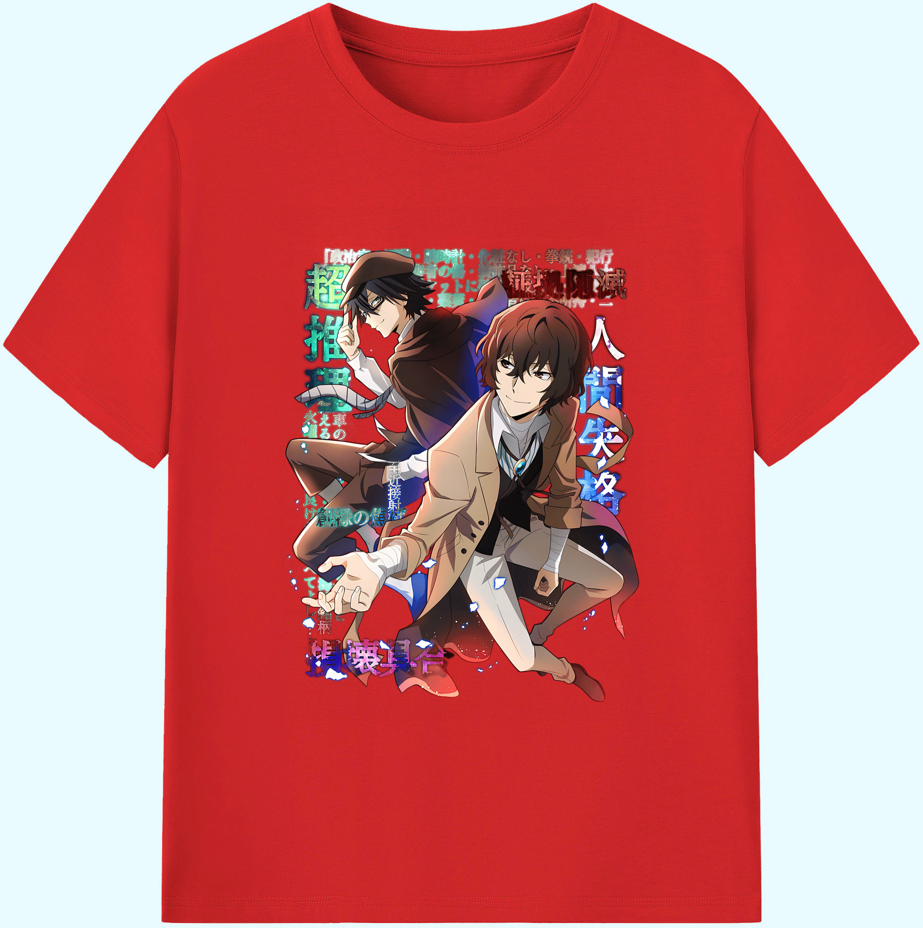 （画像用） 文豪ストレイドッグス Bungo Stray Dogs 綿100％ メンズ半袖Tシャツ｜肌触りやわらか＆通気性