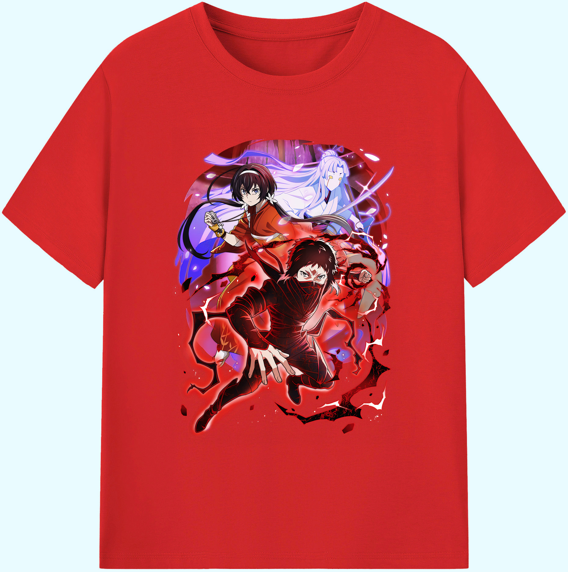 （画像用） 文豪ストレイドッグス Bungo Stray Dogs 綿100％ メンズ半袖Tシャツ｜肌触りやわらか＆通気性
