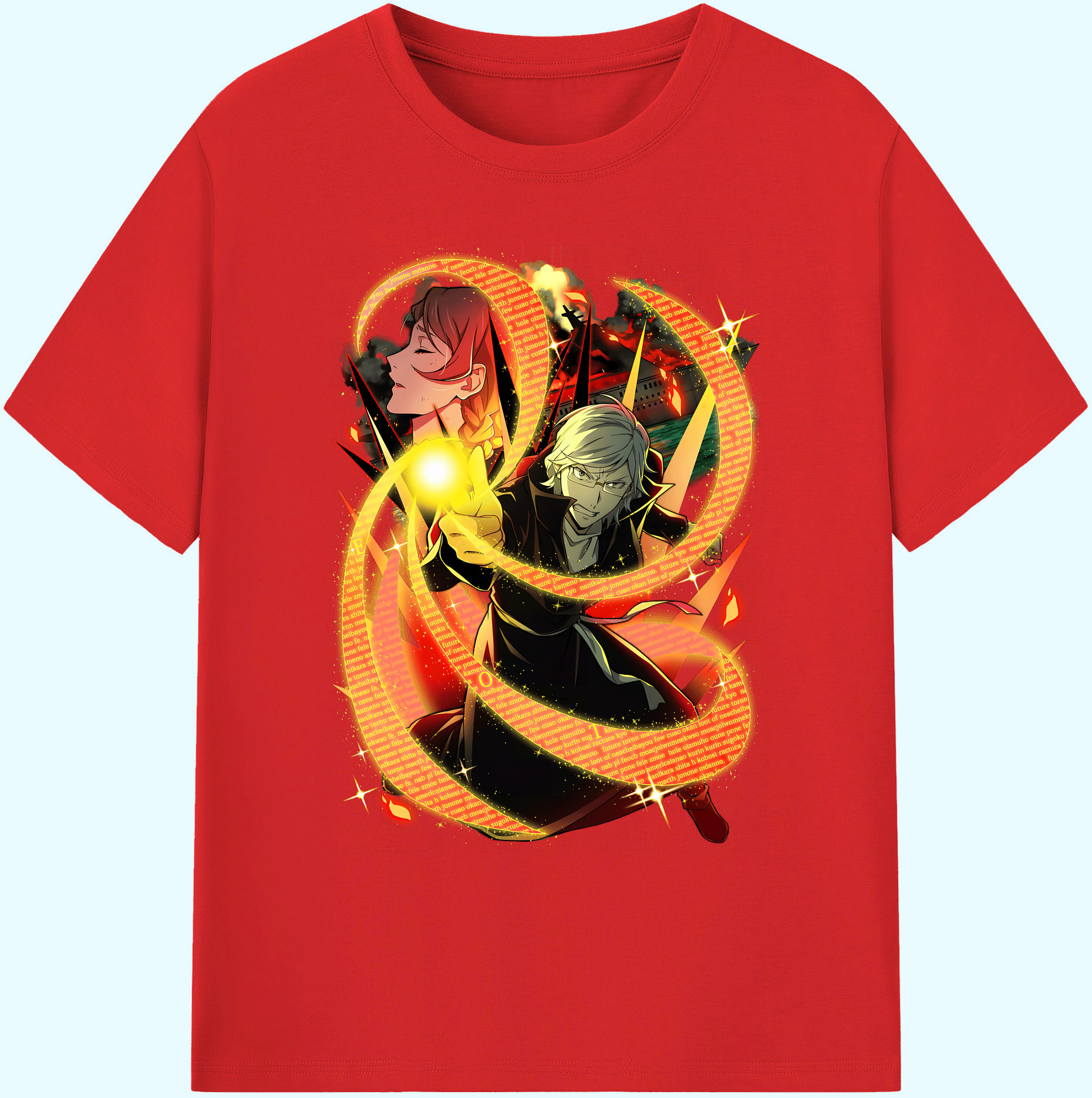 （画像用） 文豪ストレイドッグス Bungo Stray Dogs 綿100％ メンズ半袖Tシャツ｜肌触りやわらか＆通気性