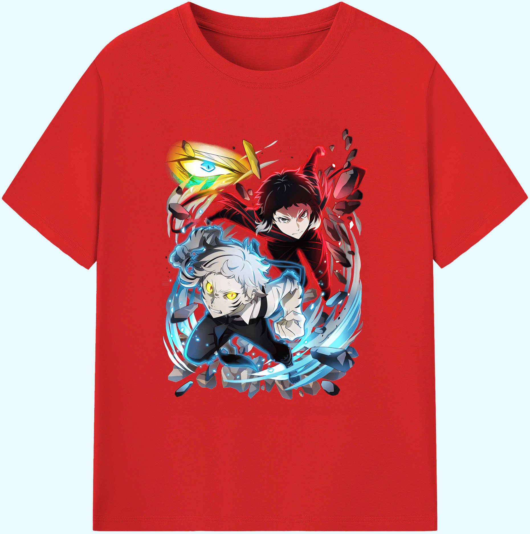 （画像用） 文豪ストレイドッグス Bungo Stray Dogs 綿100％ メンズ半袖Tシャツ｜肌触りやわらか＆通気性