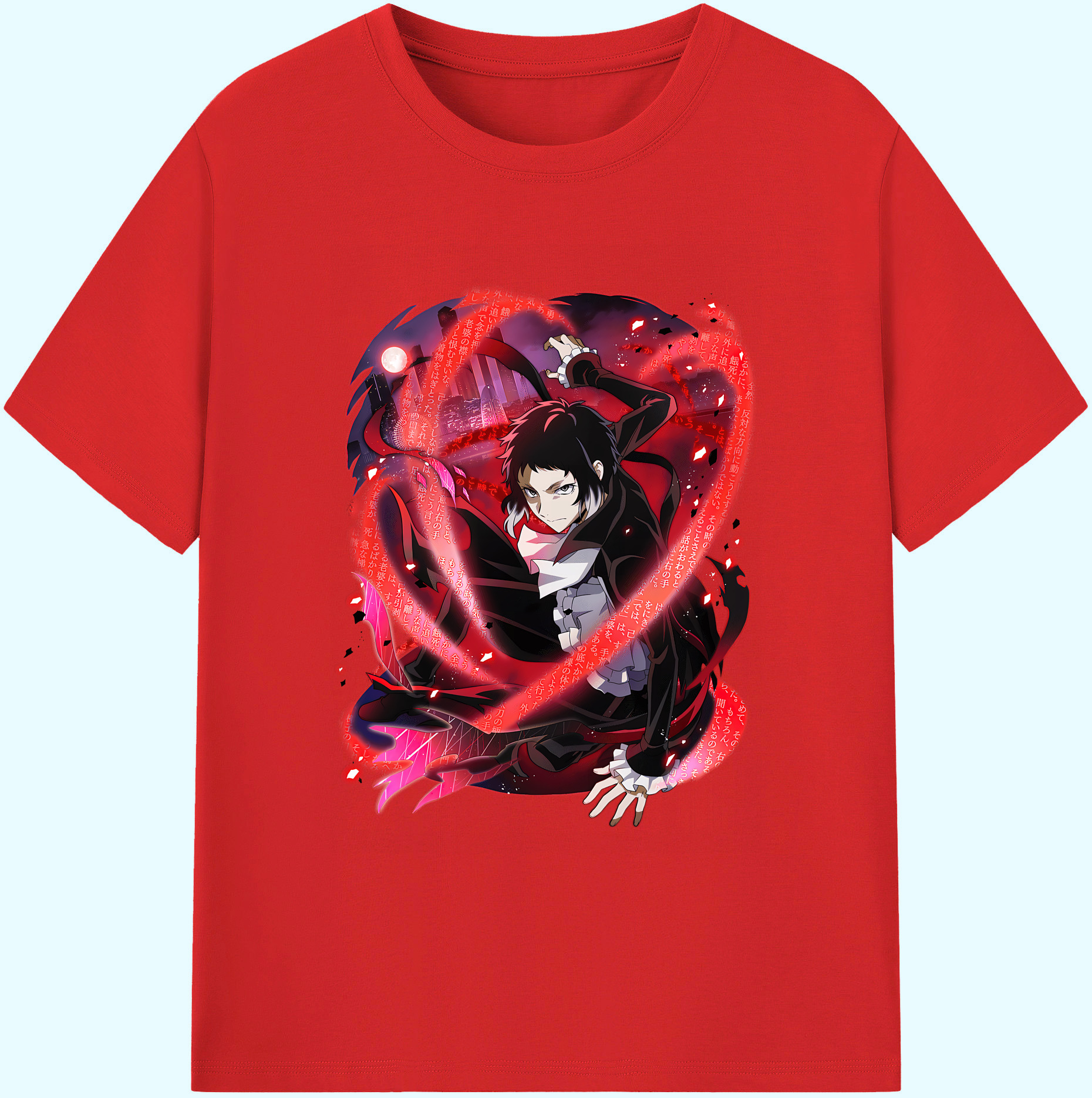 （画像用） 文豪ストレイドッグス Bungo Stray Dogs 綿100％ メンズ半袖Tシャツ｜肌触りやわらか＆通気性