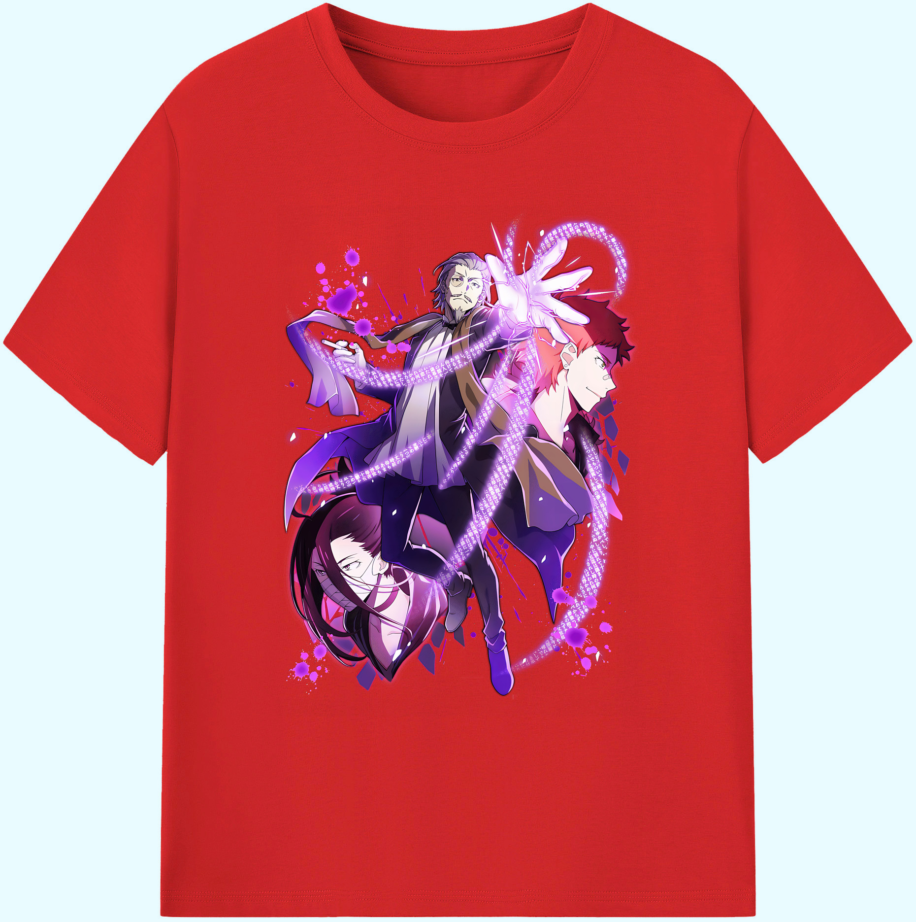 （画像用） 文豪ストレイドッグス Bungo Stray Dogs 綿100％ メンズ半袖Tシャツ｜肌触りやわらか＆通気性