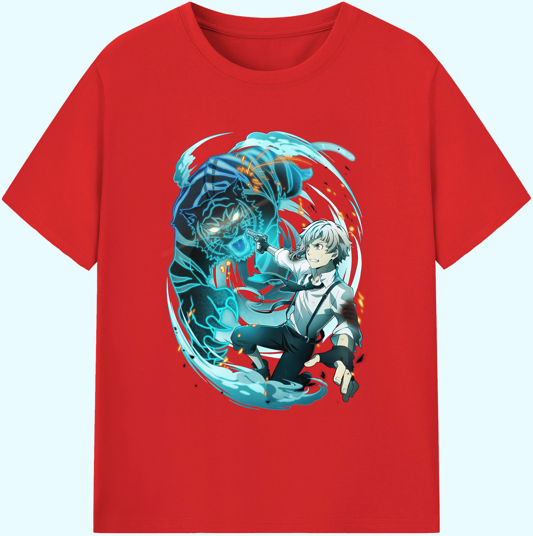 （画像用） 文豪ストレイドッグス Bungo Stray Dogs 綿100％ メンズ半袖Tシャツ｜肌触りやわらか＆通気性