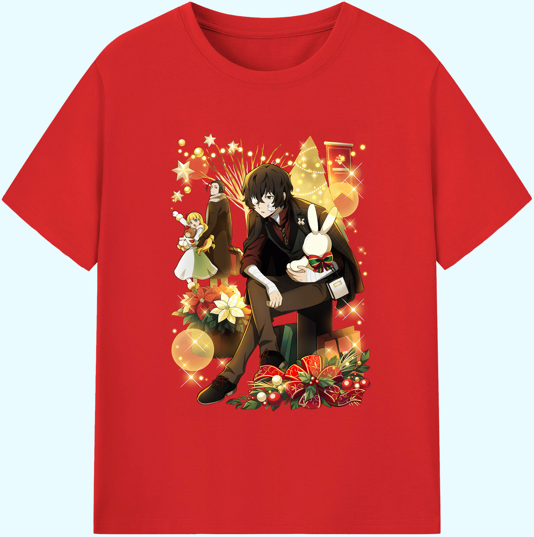（画像用） 文豪ストレイドッグス Bungo Stray Dogs 綿100％ メンズ半袖Tシャツ｜肌触りやわらか＆通気性