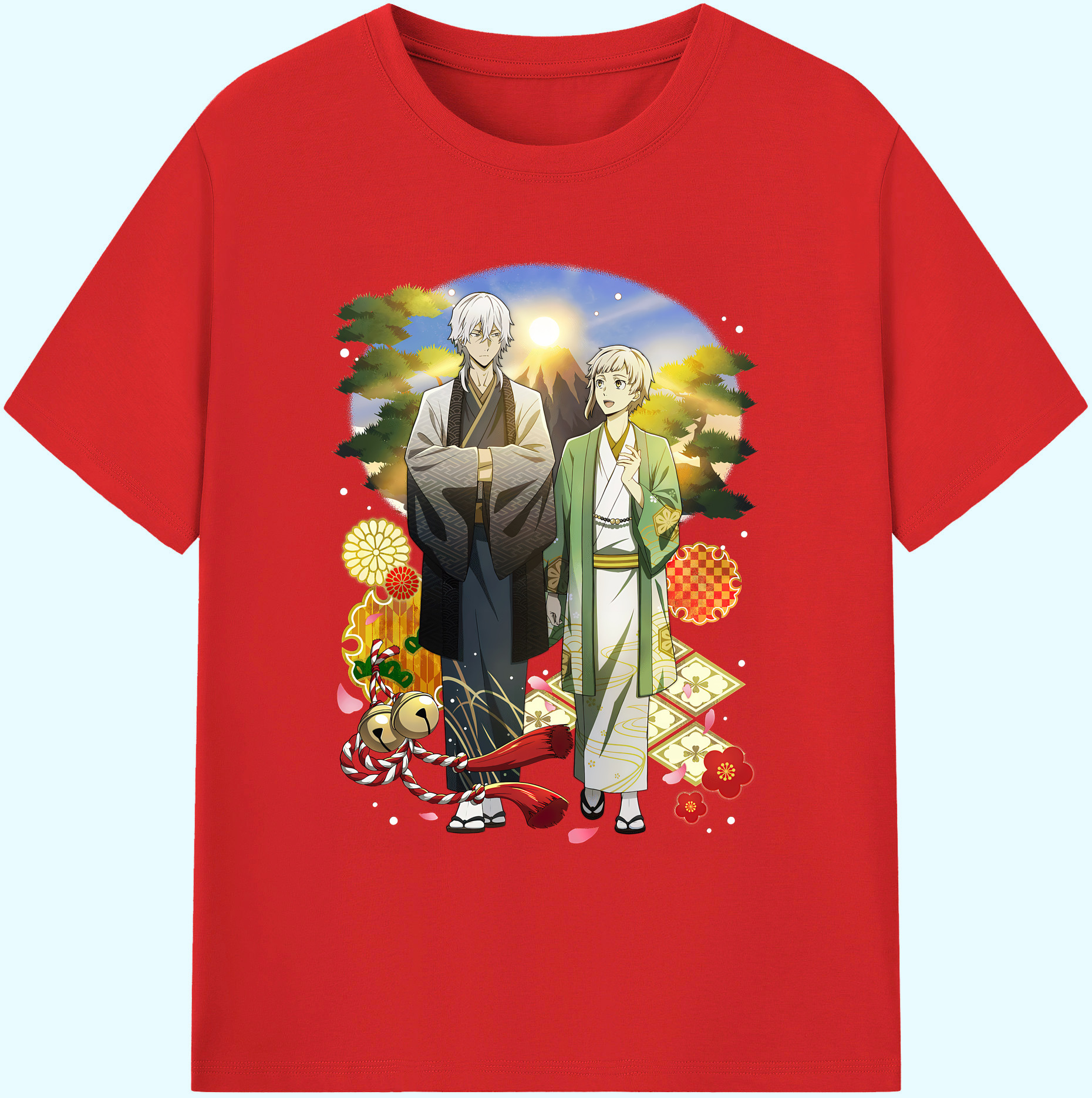 （画像用） 文豪ストレイドッグス Bungo Stray Dogs 綿100％ メンズ半袖Tシャツ｜肌触りやわらか＆通気性