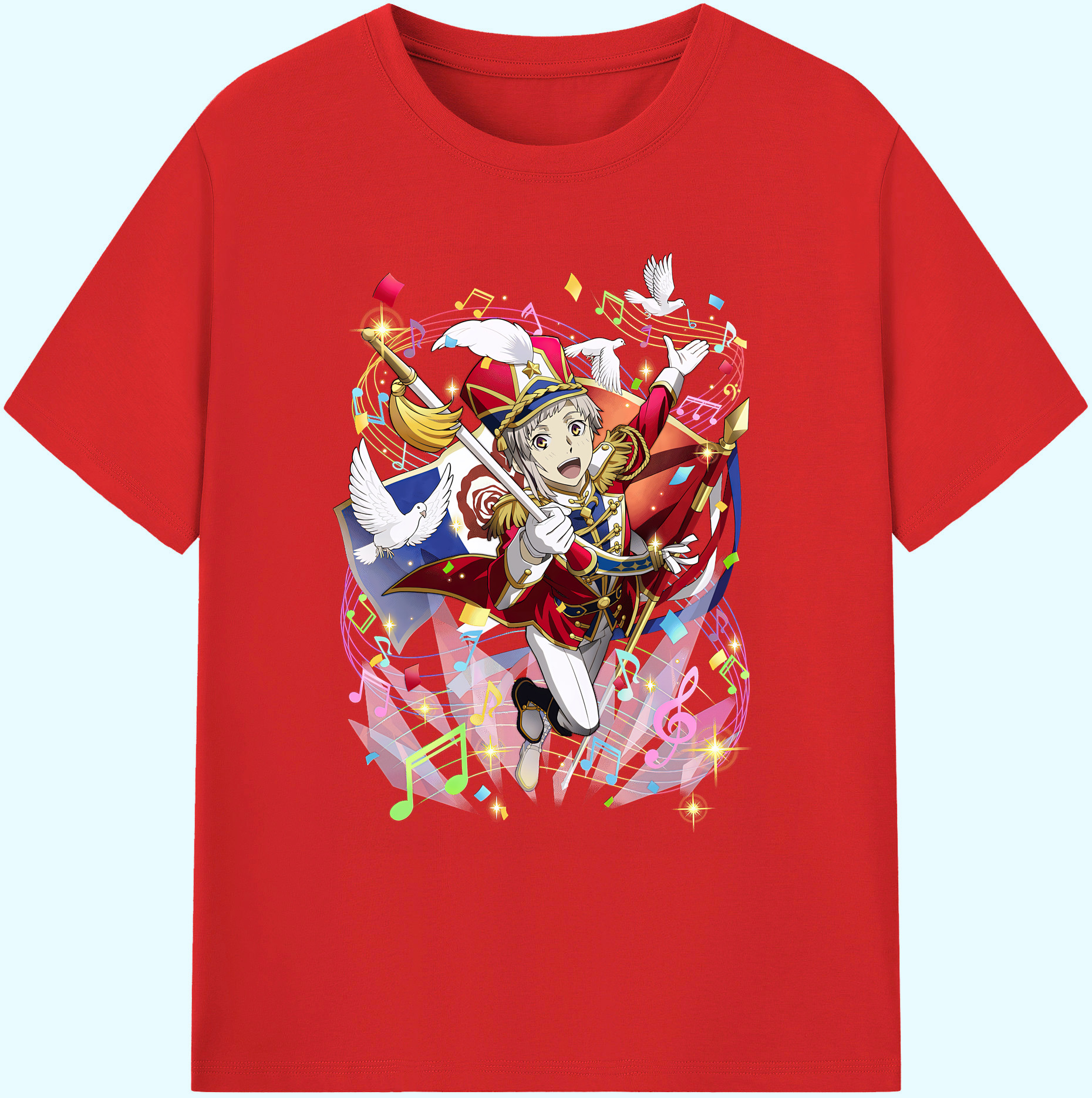 （画像用） 文豪ストレイドッグス Bungo Stray Dogs 綿100％ メンズ半袖Tシャツ｜肌触りやわらか＆通気性