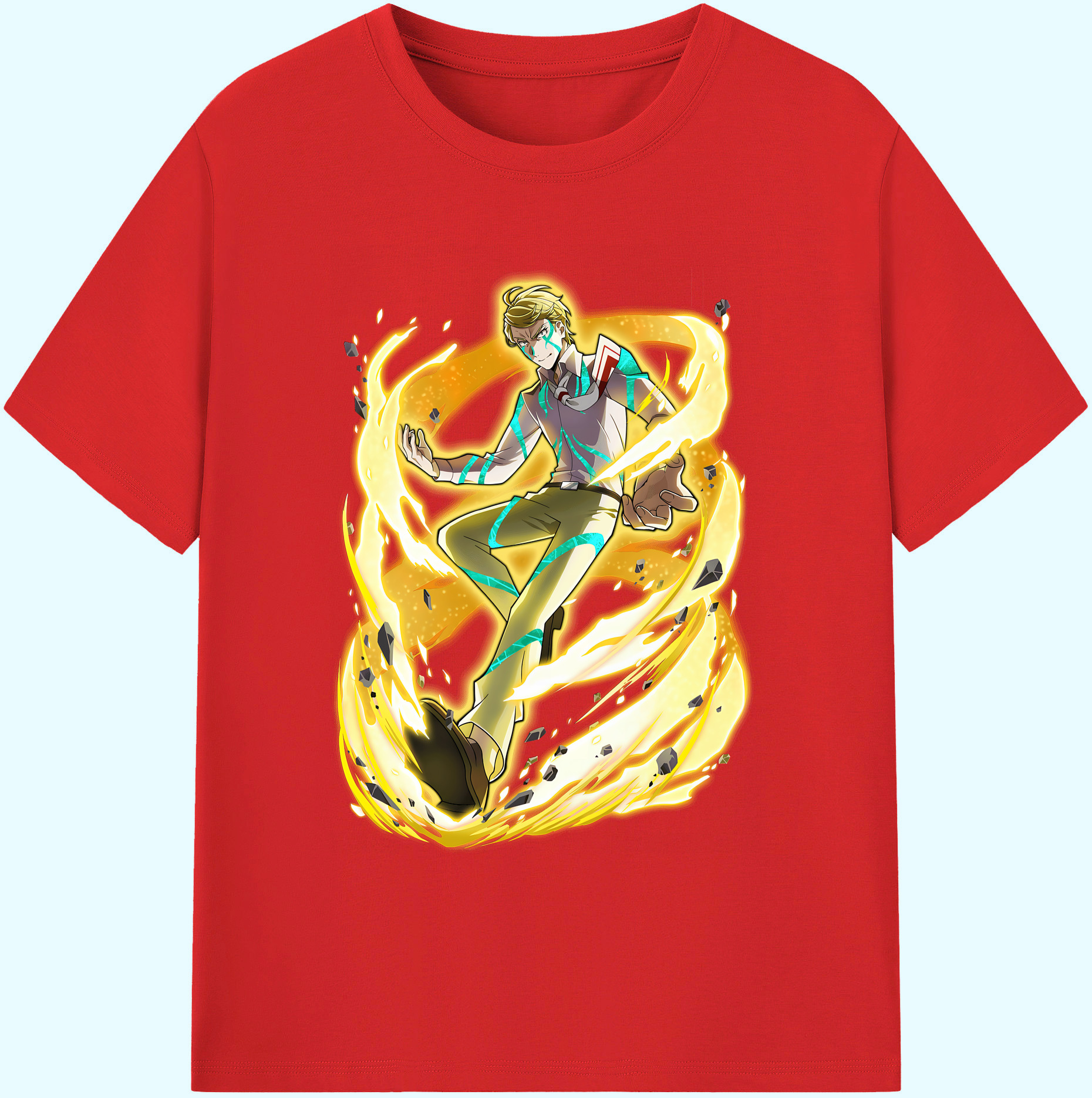 （画像用） 文豪ストレイドッグス Bungo Stray Dogs 綿100％ メンズ半袖Tシャツ｜肌触りやわらか＆通気性