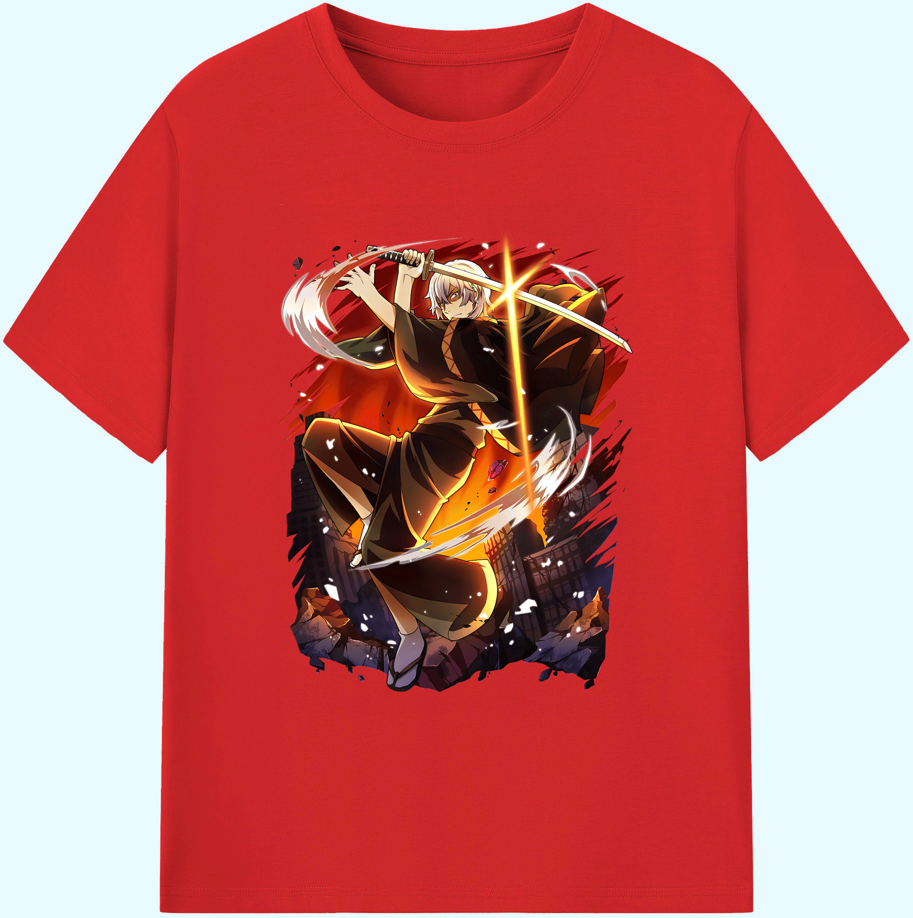 （画像用） 文豪ストレイドッグス Bungo Stray Dogs 綿100％ メンズ半袖Tシャツ｜肌触りやわらか＆通気性