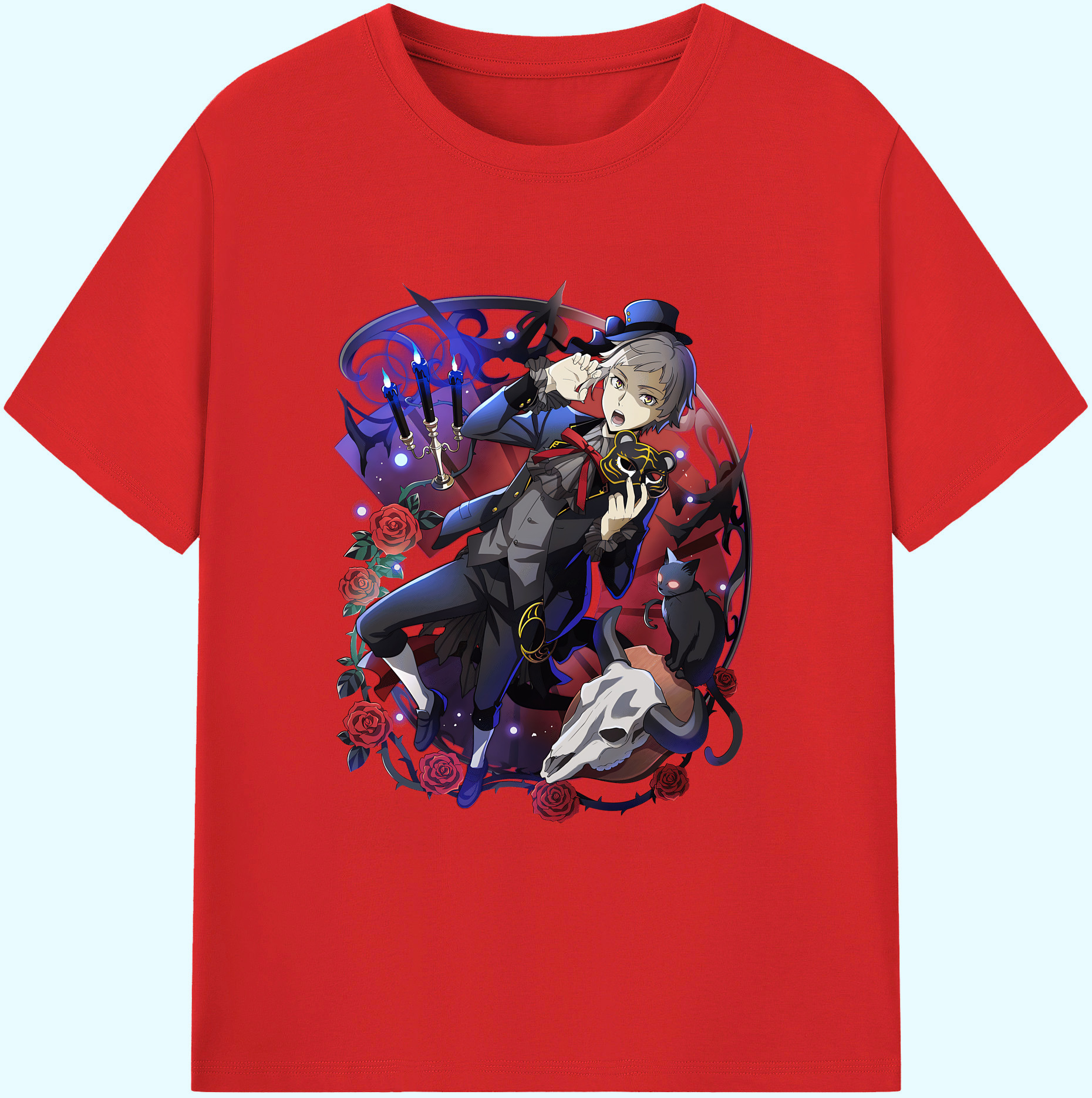 （画像用） 文豪ストレイドッグス Bungo Stray Dogs 綿100％ メンズ半袖Tシャツ｜肌触りやわらか＆通気性